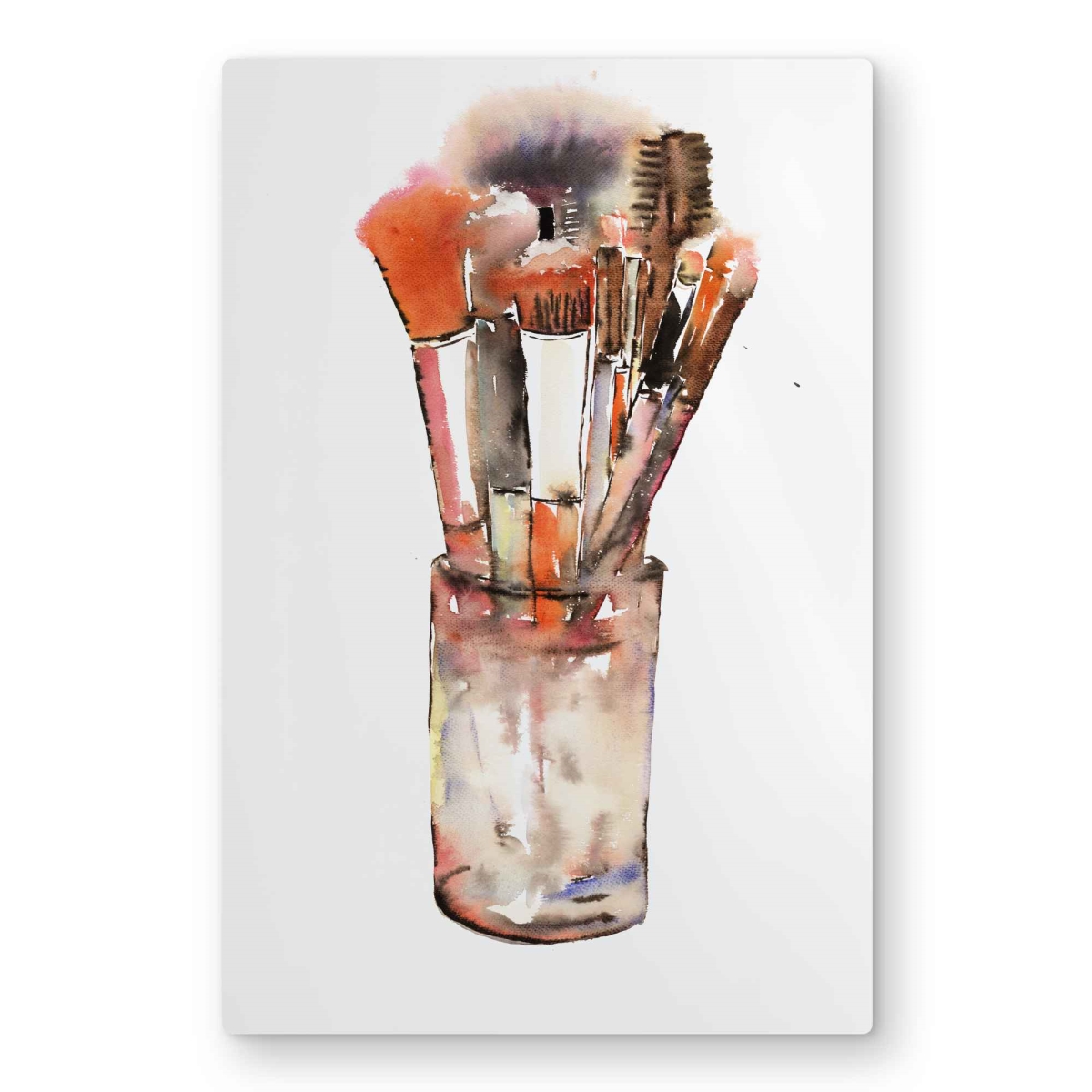 C1MP20304APUTW 20 x 30 in. Set of Make-Up Brushes Wall Art - Livingroom Fashion Metal Print