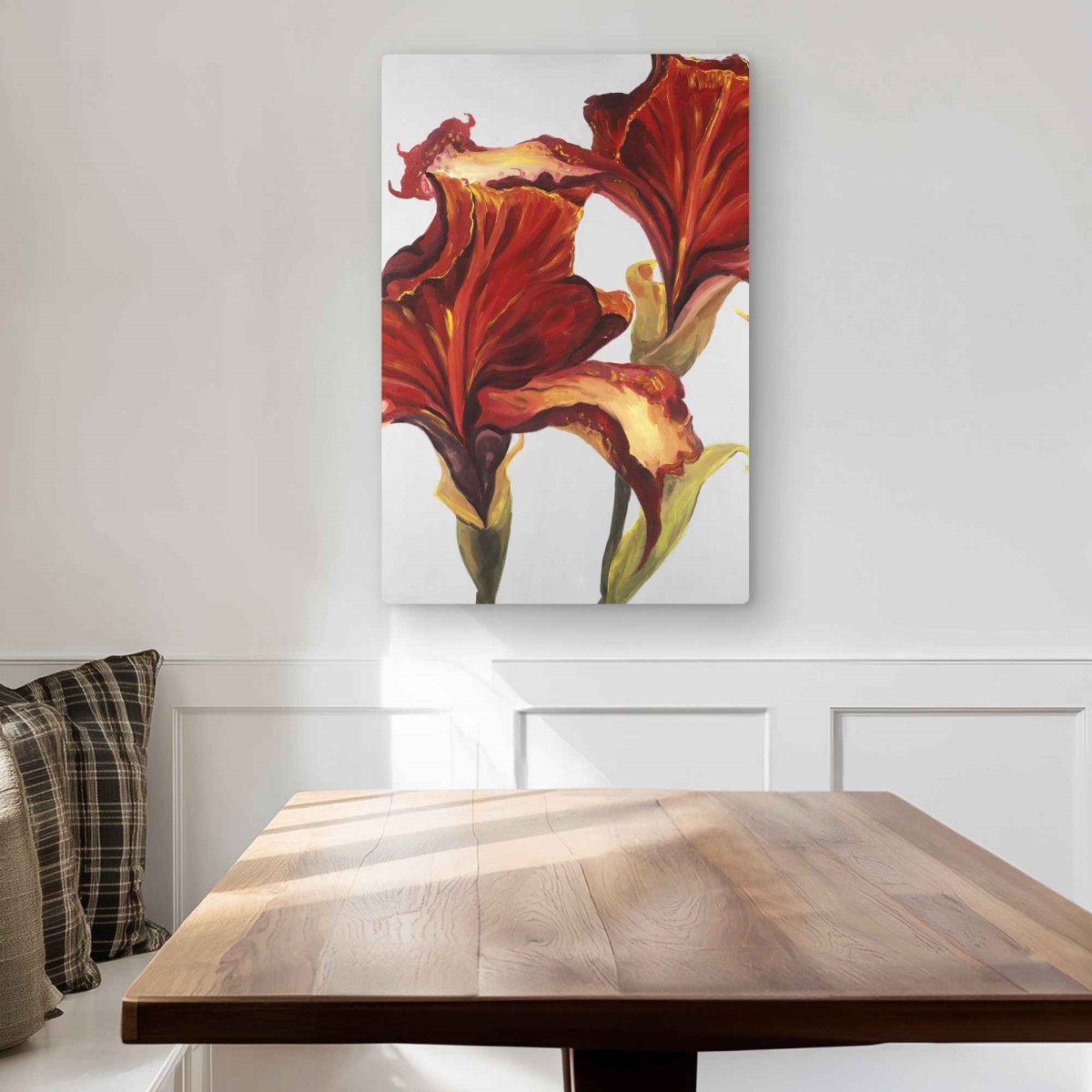 C1MP20304DTZDN 20 x 30 in. Lilies with Fall Colors Wall Art - Contemporary Botanical Metal Print