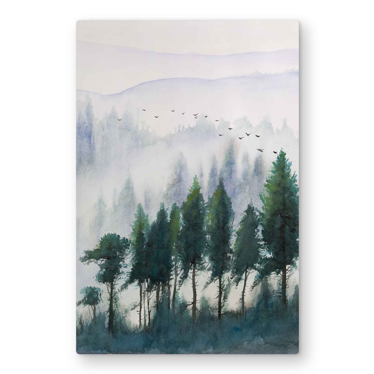 C1MP2030D4NGOR 20 x 30 in. Mountains Landscape In Watercolor Wall Art - Gray Mountains Metal Print