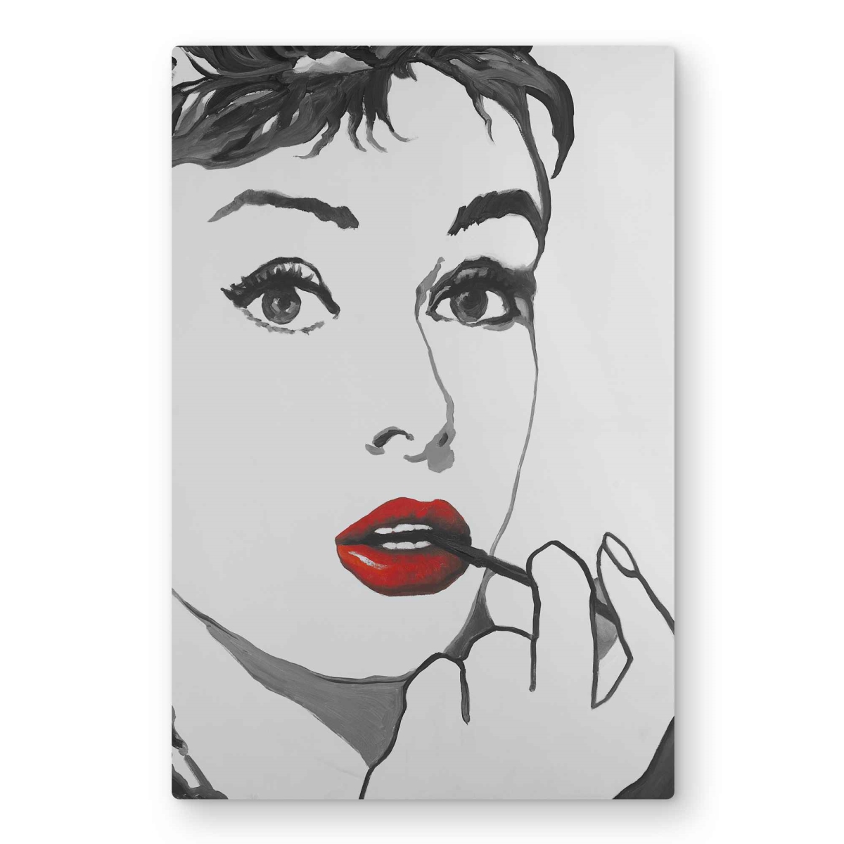 C1MP20308ZJLBL 20 x 30 in. Audrey Hepburn Outline Style Figurative Metal Print Wall Art - Decor