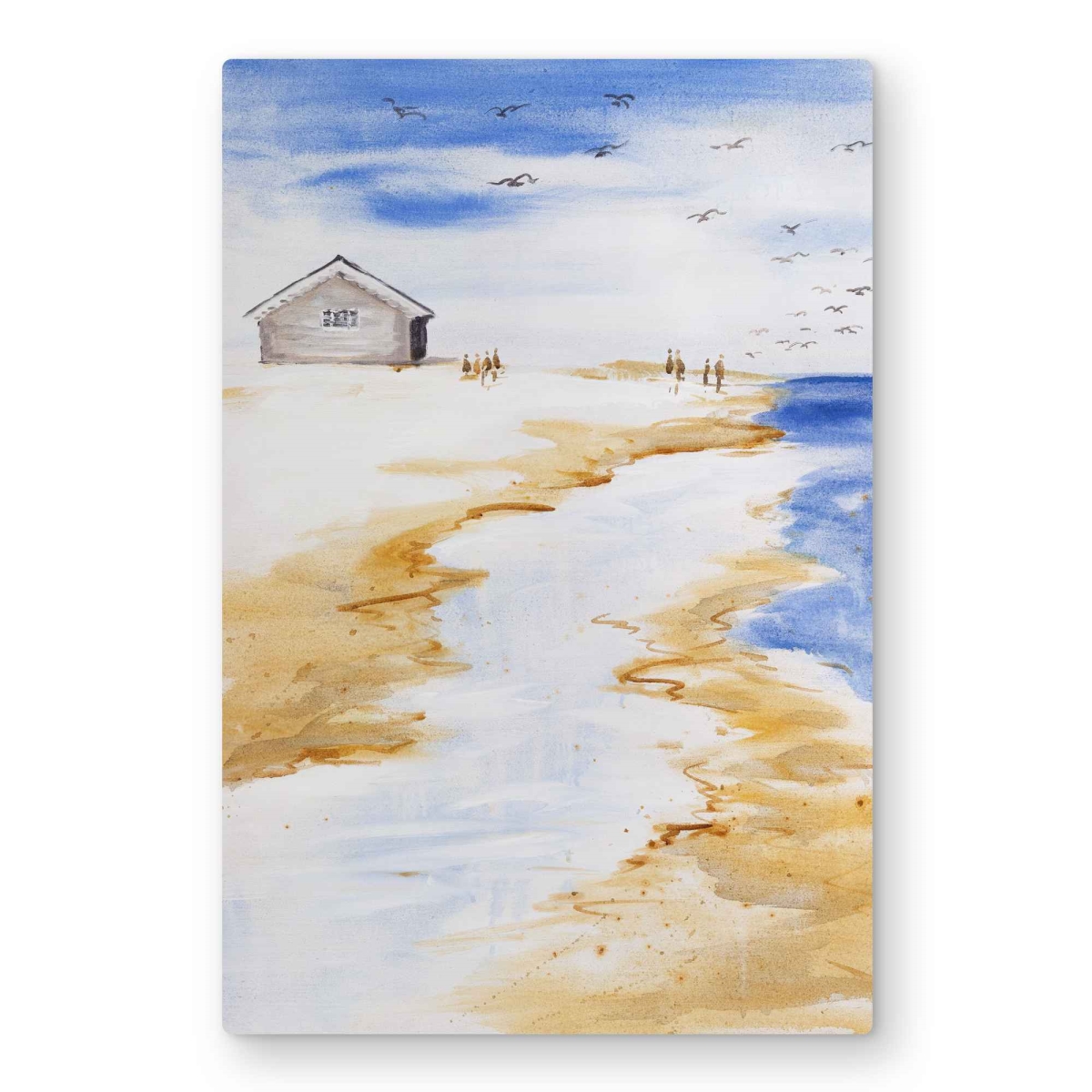 C1MP20309EU68U 20 x 30 in. House on the Beach Wall Art - Illustrative Sea Metal Print