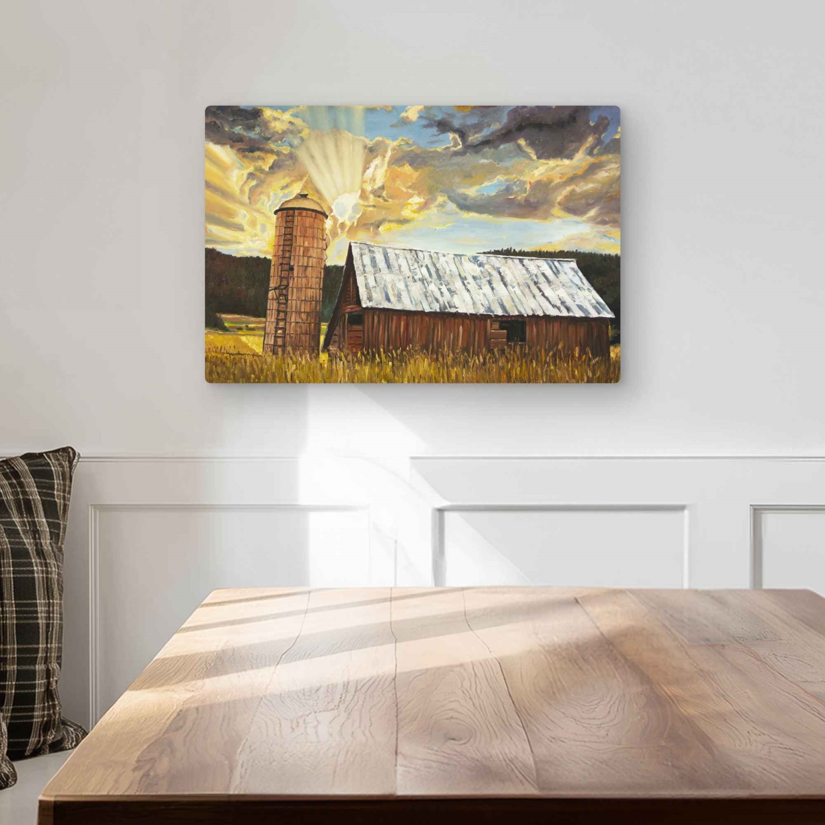 C1MP1218UUD9GM 12 x 18 in. Hay Barn - Brown Rustic Metal Print Wall Art - Unique Art