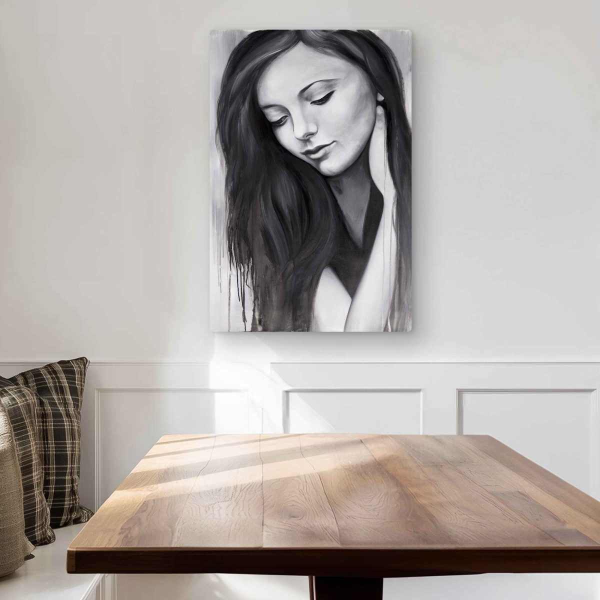 C1MP2030GM2YVB 20 x 30 in. Realistic Woman Portrait Wall Art - Figurative Metal Print