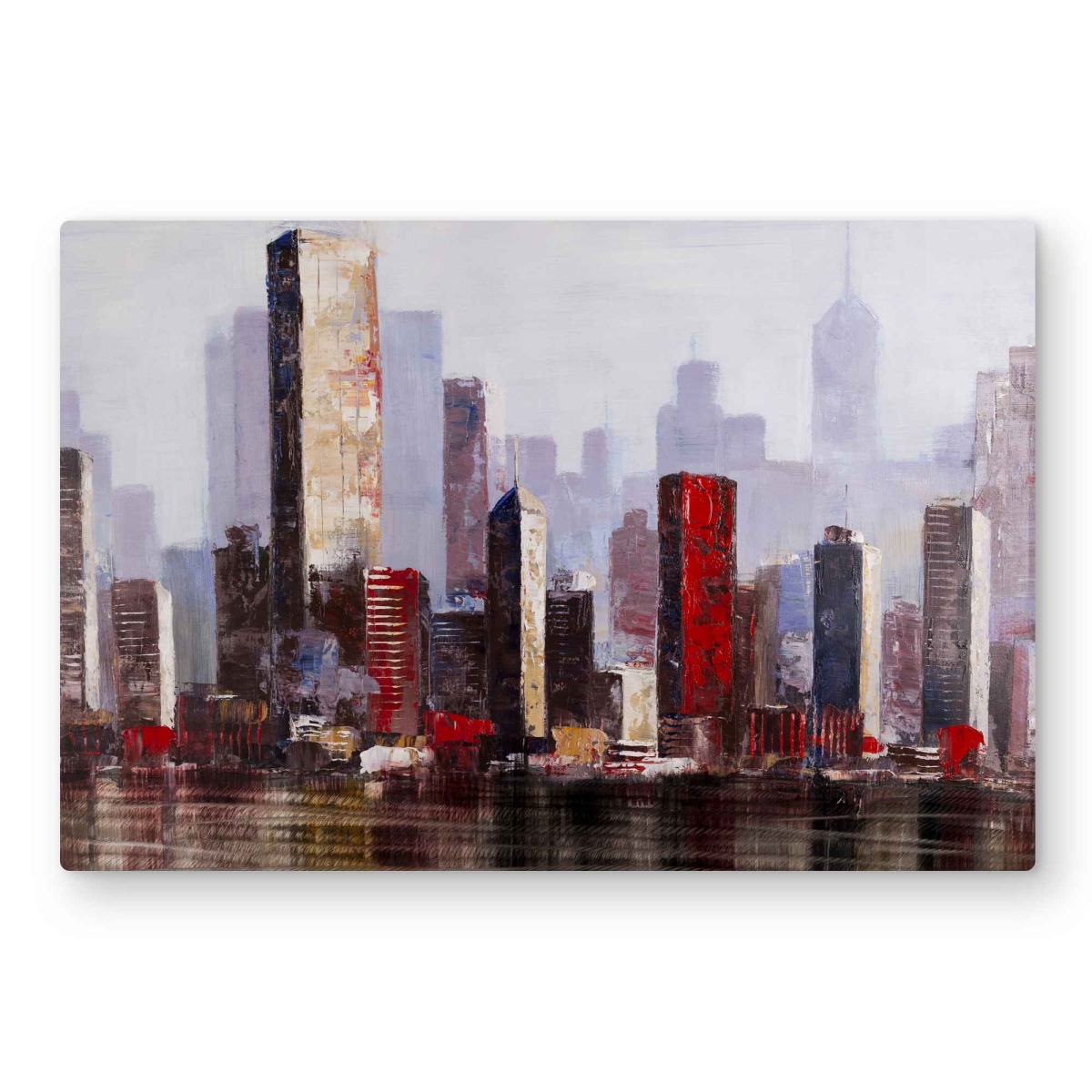 C1MP2030GW4X9M 20 x 30 in. Industrial City Style - Modern Metal Print Wall Art for Home Decor