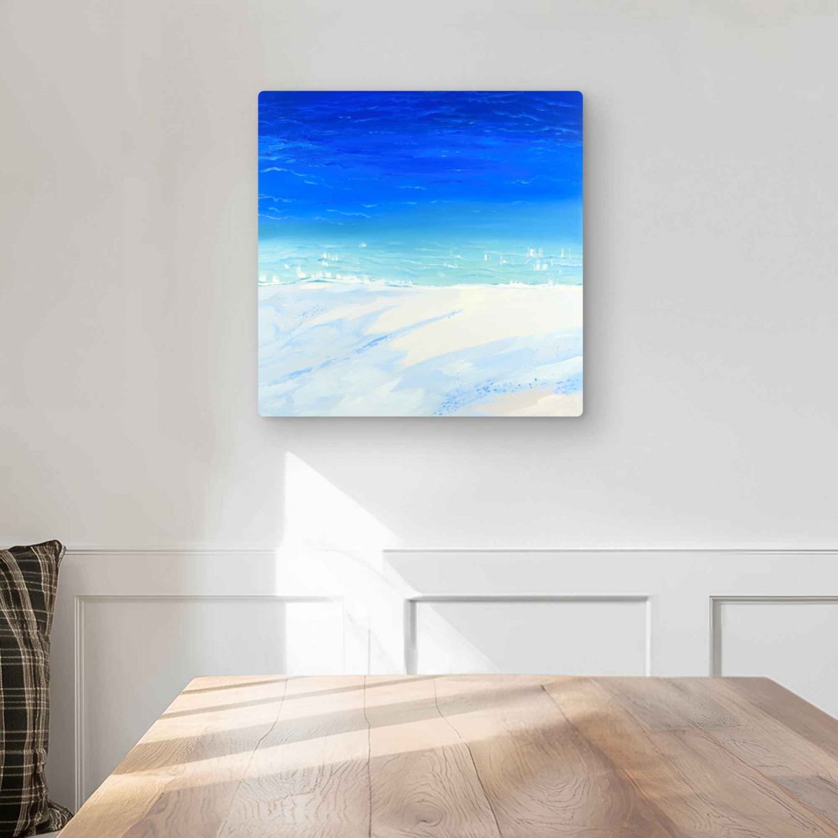 C1MP161660HMH4 16 x 16 in. Satellite View of the Ocean Wall Art - Blue Metal Print
