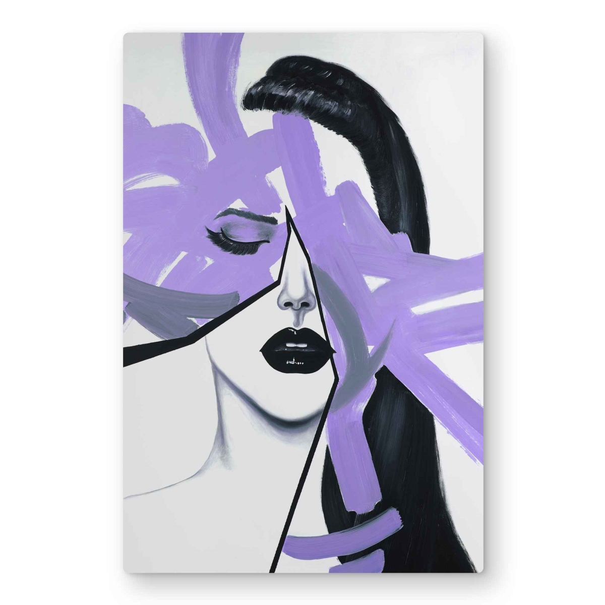 C1MP2030MDFGPO 20 x 30 in. Abstract Purple Woman Portrait Wall Art - Figurative Metal Print