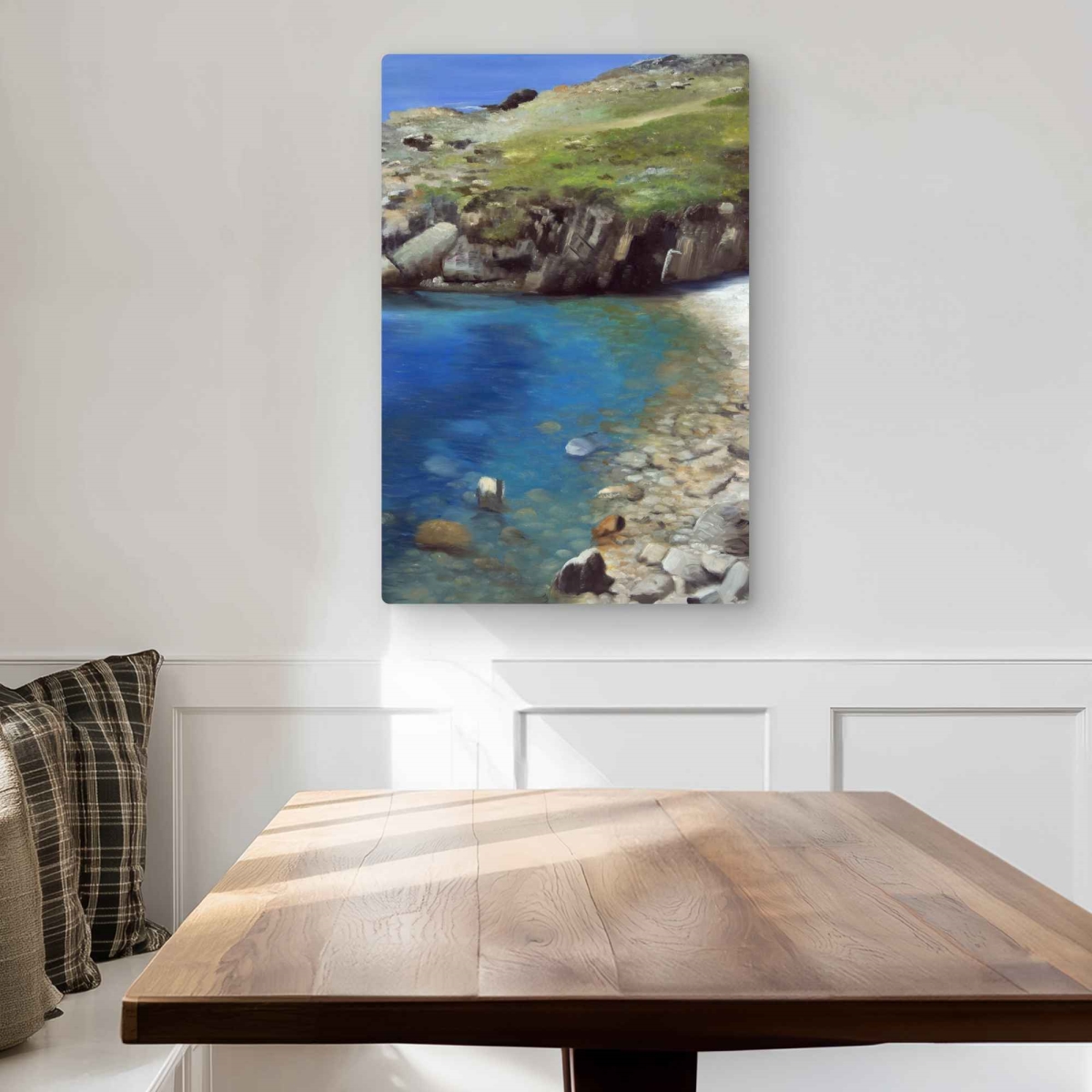 C1MP2030MZWI8E 20 x 30 in. Spanish Coast - Beach Coastal Metal Print Wall Art for Home Decor