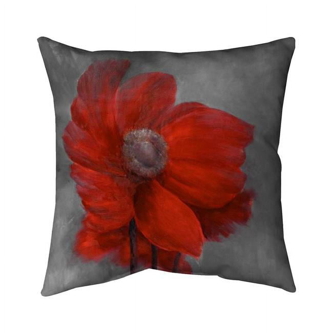 18 x 18 in. Red Flower in the Wind-Double Sided Print Indoor Pillow