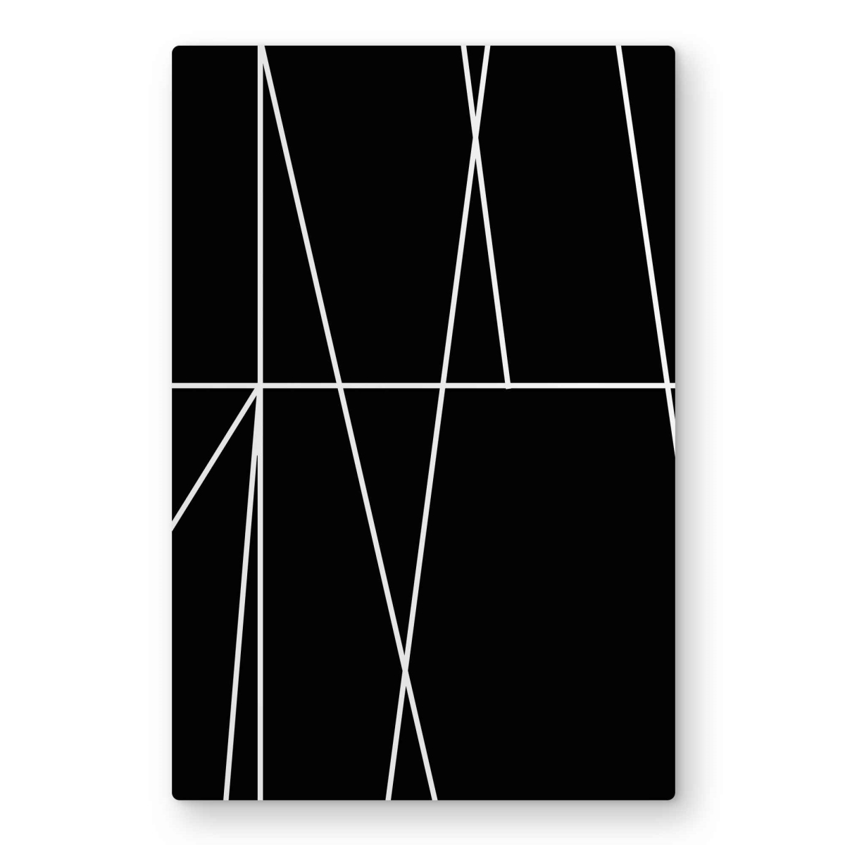 C1MP2030IKXYHI 20 x 30 in. White Stripes On Black Background Wall Art - Contemporary Metal Print