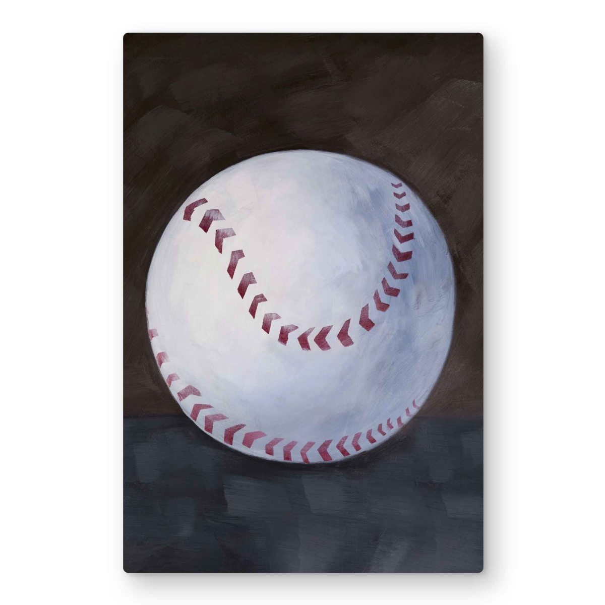 C1MP2030IN25GL 20 x 30 in. Baseball Ball Black Metal Print Wall Art - Sports Home Decor
