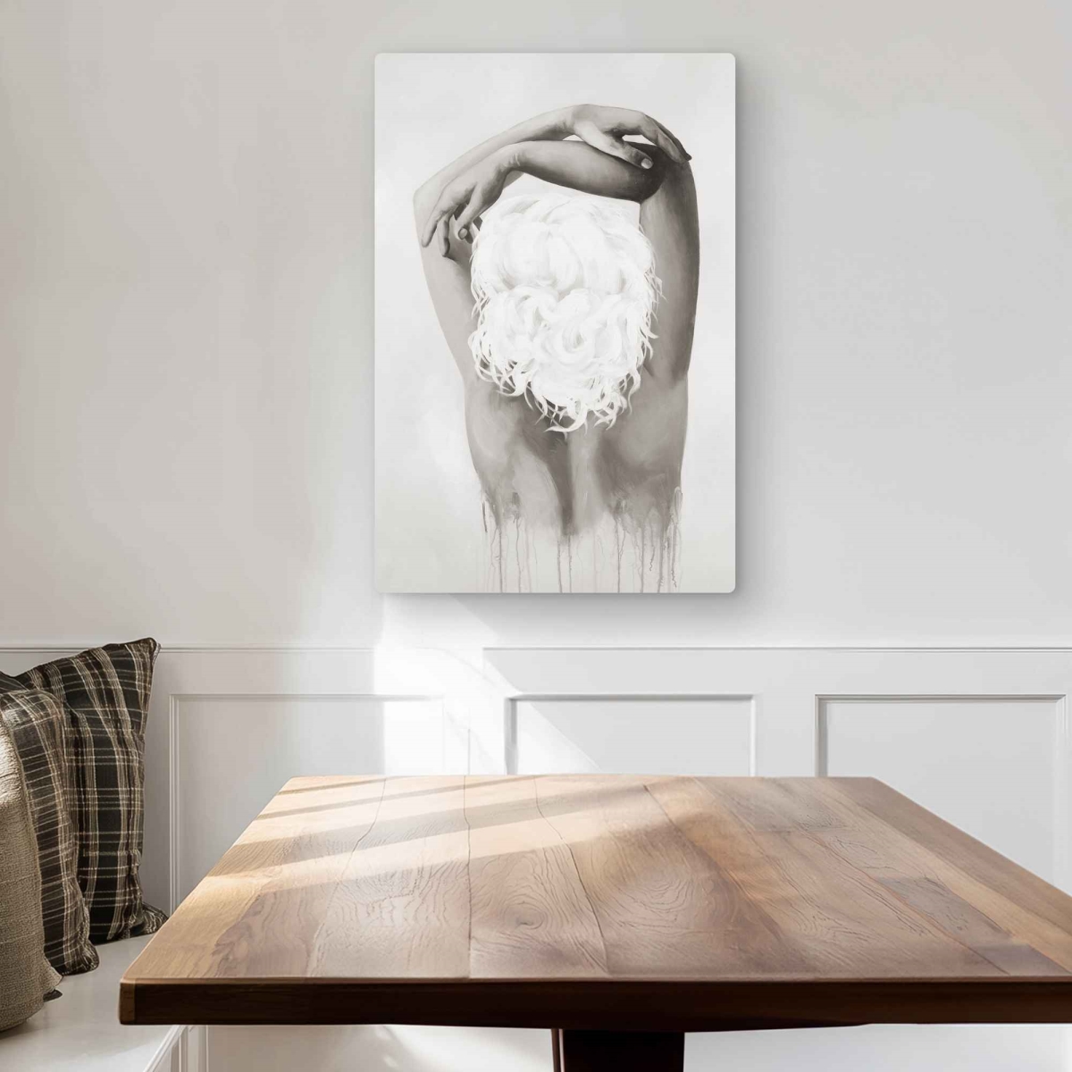 C1MP2030J9TNLP 20 x 30 in. Feminine Delicacy - Brown Sepia Metal Print Wall Art for Home Decor