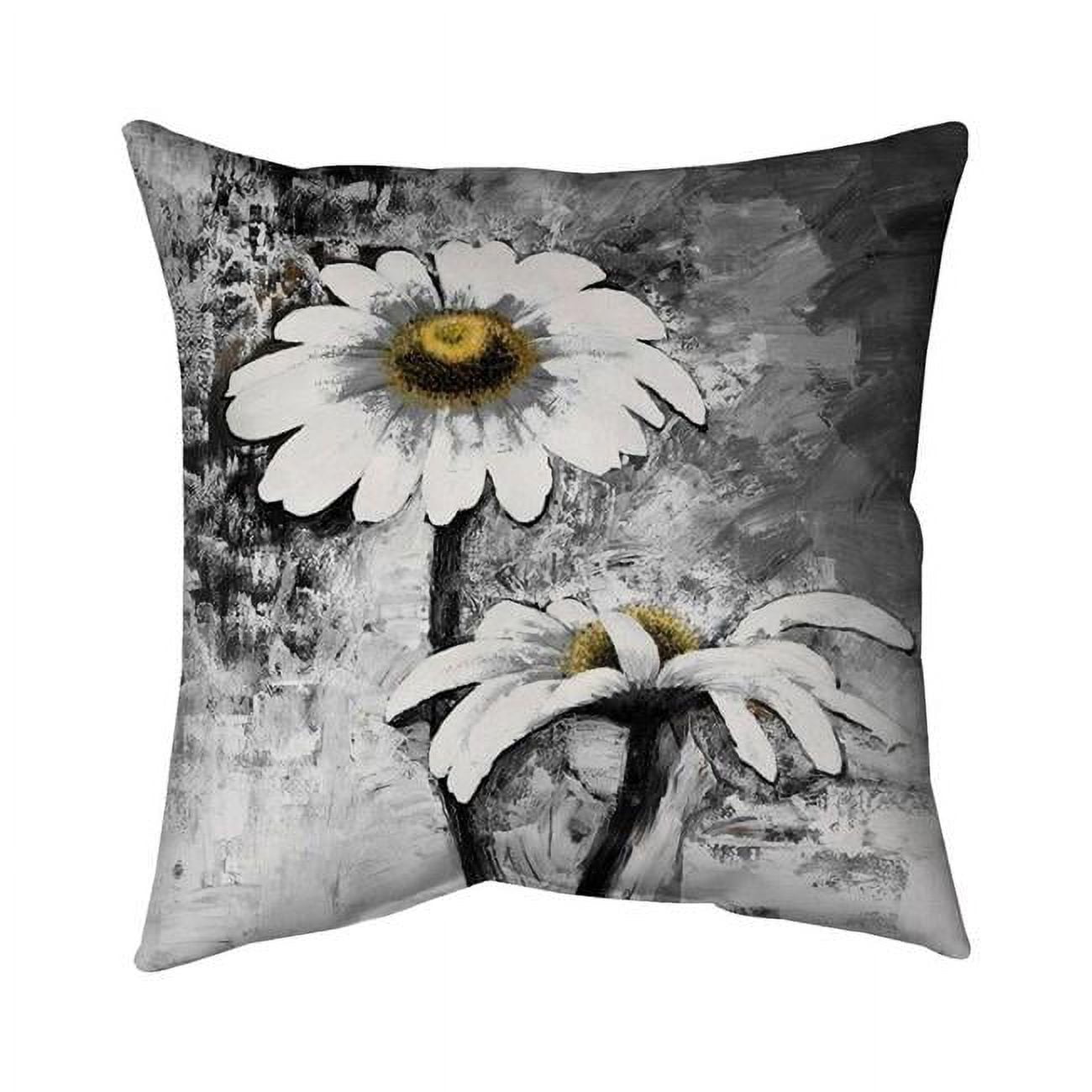 18 x 18 in. Abstract Daisies Flowers-Double Sided Print Indoor Pillow