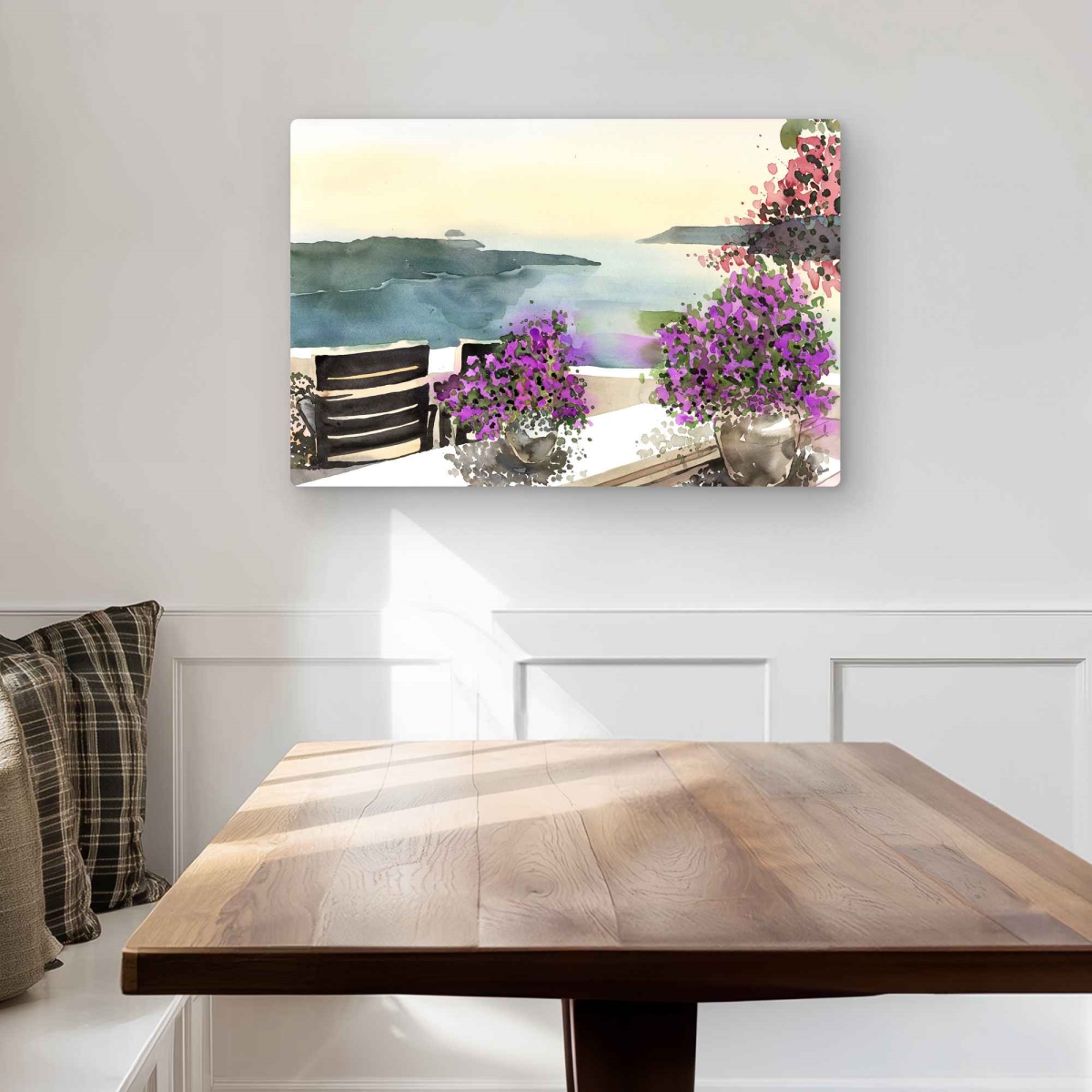 C1MP2030NC91CB 20 x 30 in. Mediterranean Sea View - Botanical Metal Print Wall Art for Bedroom