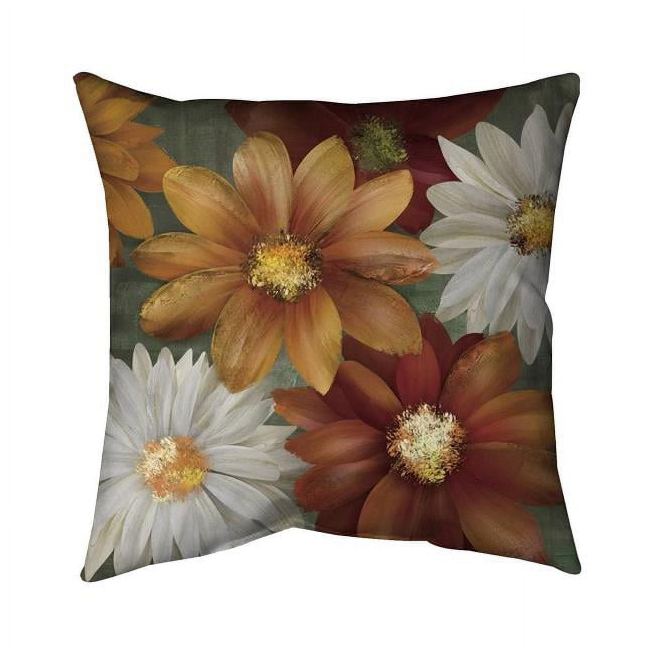 18 x 18 in. Fall Colors Flowers-Double Sided Print Indoor Pillow
