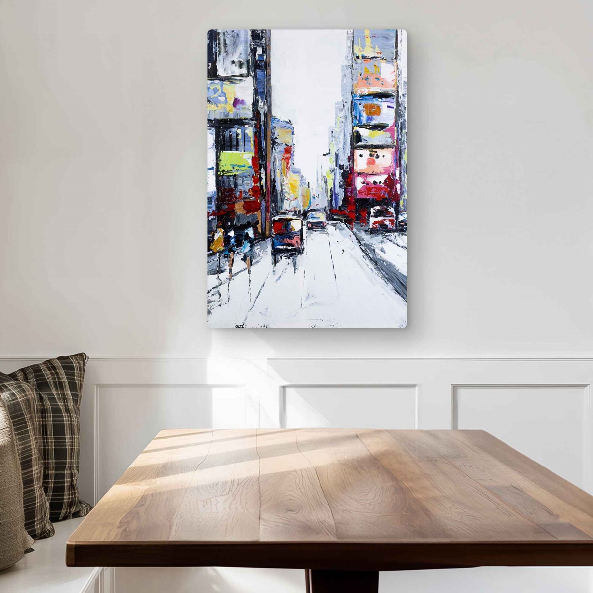 C1MP2030QX84ST 20 x 30 in. Time Square - Contemporary Gray Metal Print Wall Art for Home Decor