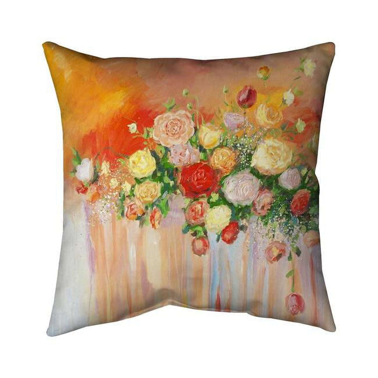 18 x 18 in. Bouquet of Multicolor Abstract Flowers-Double Sided Print Indoor Pillow