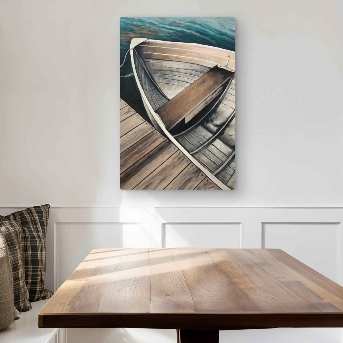 C1MP2030UWOFU9 20 x 30 in. Abandoned Rowboats Wall Art - Coastal Scenic Metal Print
