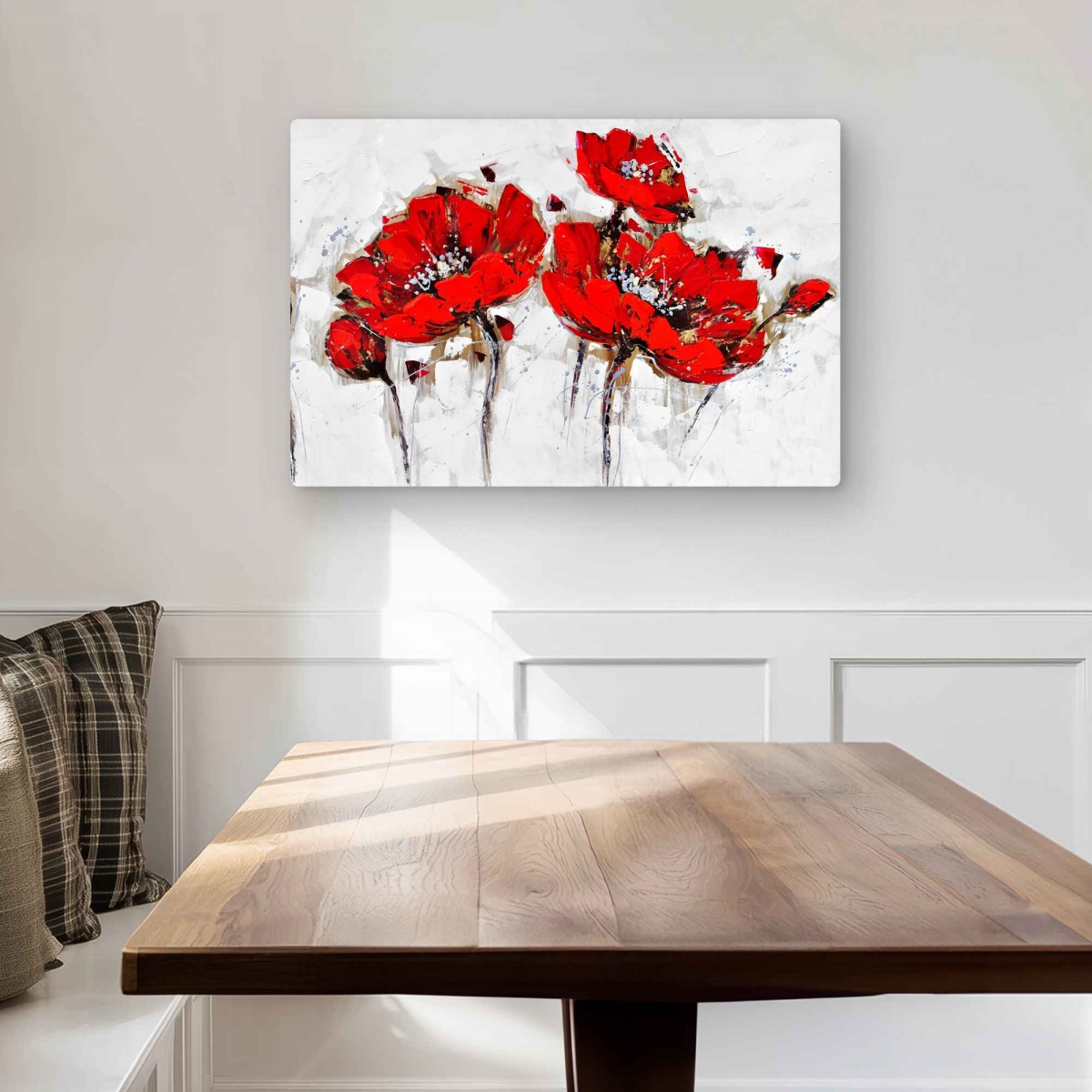 C1MP2030VB372D 20 x 30 in. Abstract Poppy Flowers - Red Botanical Metal Print Wall Art - Decor