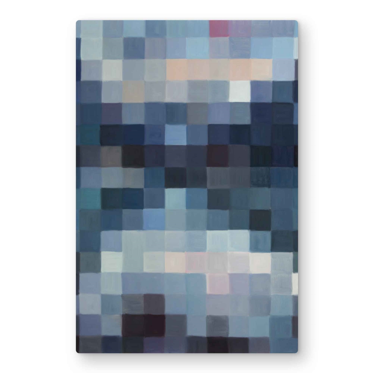 C1MP2030VCOPKB 20 x 30 in. Pixelated Mountainous Landscape - Blue Metal Print Wall Art - Decor
