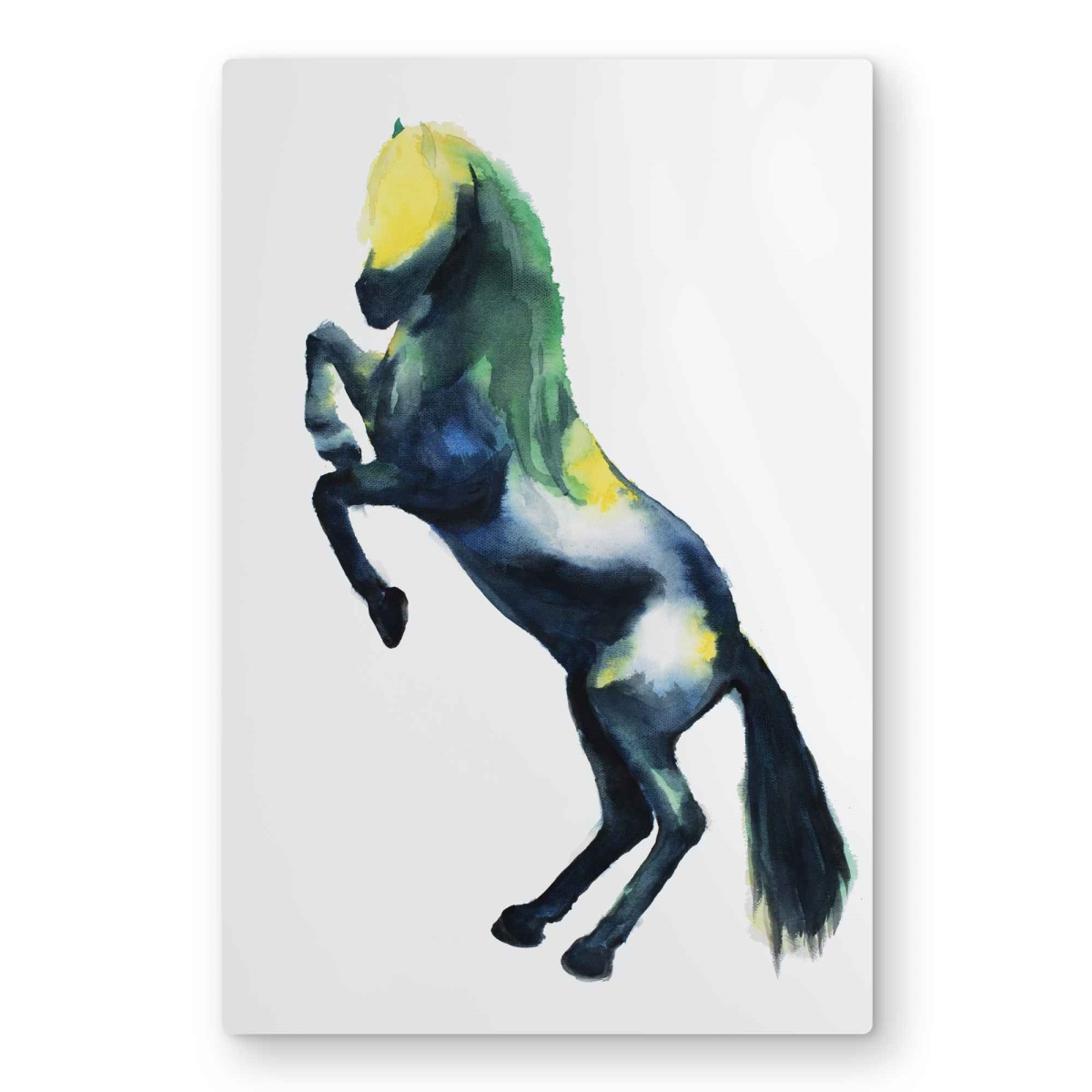 C1MP2030VEYENV 20 x 30 in. Greeting Horse - Blue Livingroom Metal Print Wall Art for Home Decor