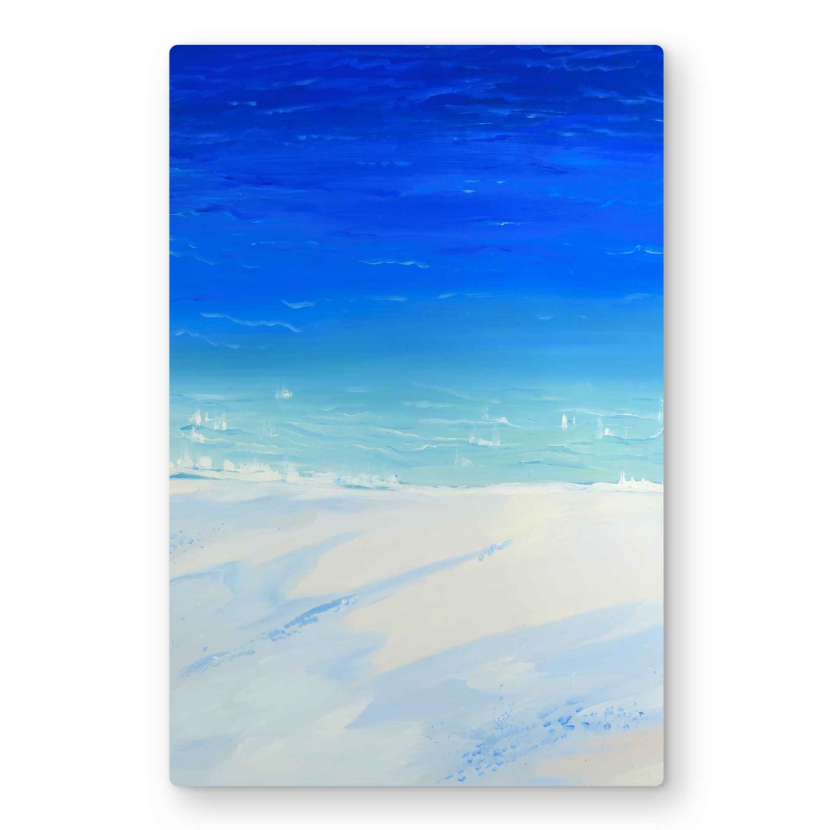 C1MP243638BDHA 24 x 36 in. Satellite View of the Ocean Wall Art - Exotic Beach Metal Print Decor