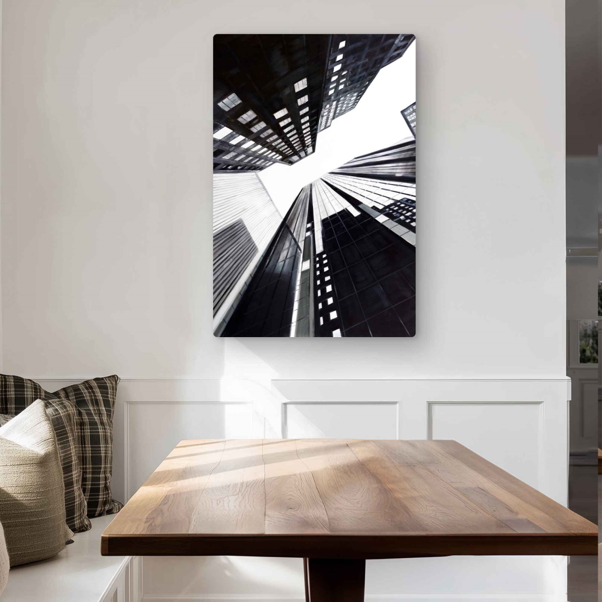 C1MP243685XIK0 24 x 36 in. Low-Angle View of the City Wall Art - Contemporary Metal Print Decor