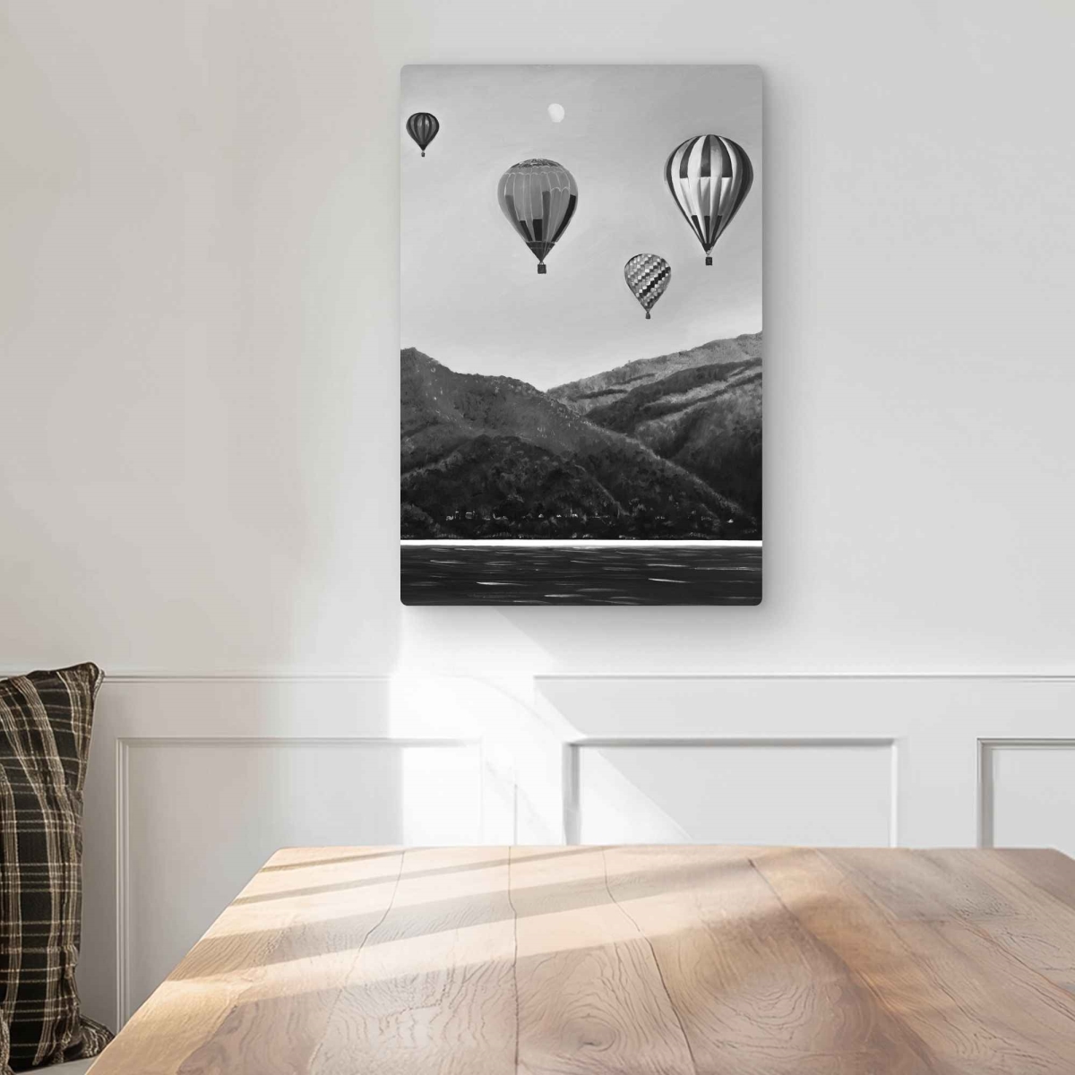 C1MP1218QV7CRJ 12 x 18 in. Air Balloon Landscape Wall Art - Man Cave Mountains Metal Print Decor