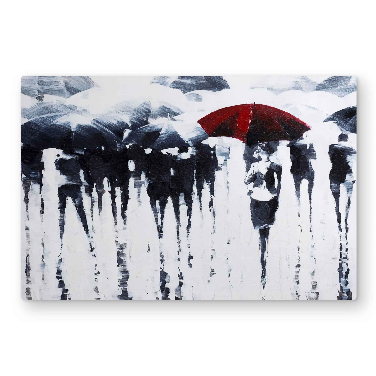 C1MP2030AKO20P 20 x 30 in. Abstract Silhouettes Under the Rain Wall Art - Modern Metal Print