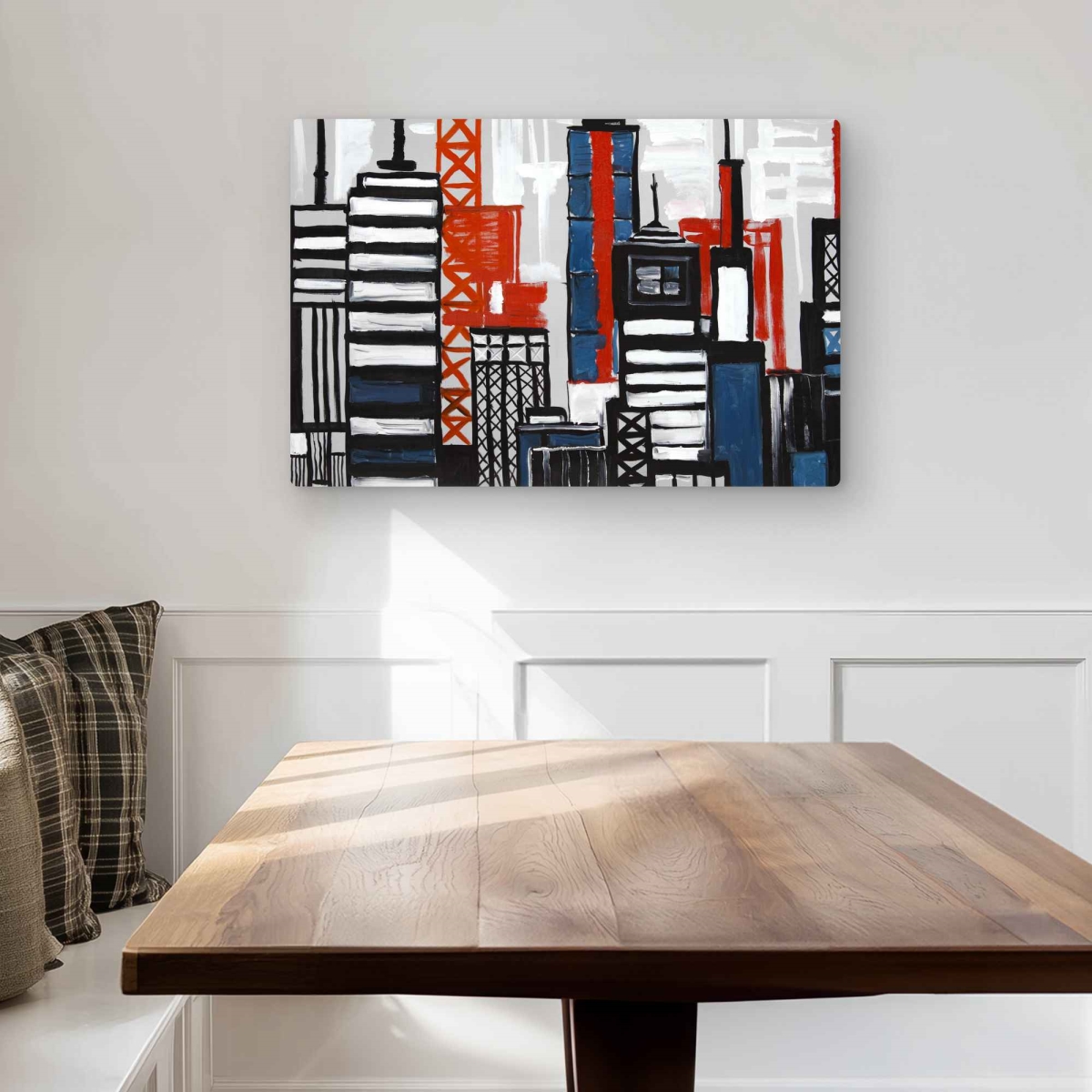 C1MP20308L1E9E 20 x 30 in. Geometric Towers & Buildings Wall Art - White Metal Print
