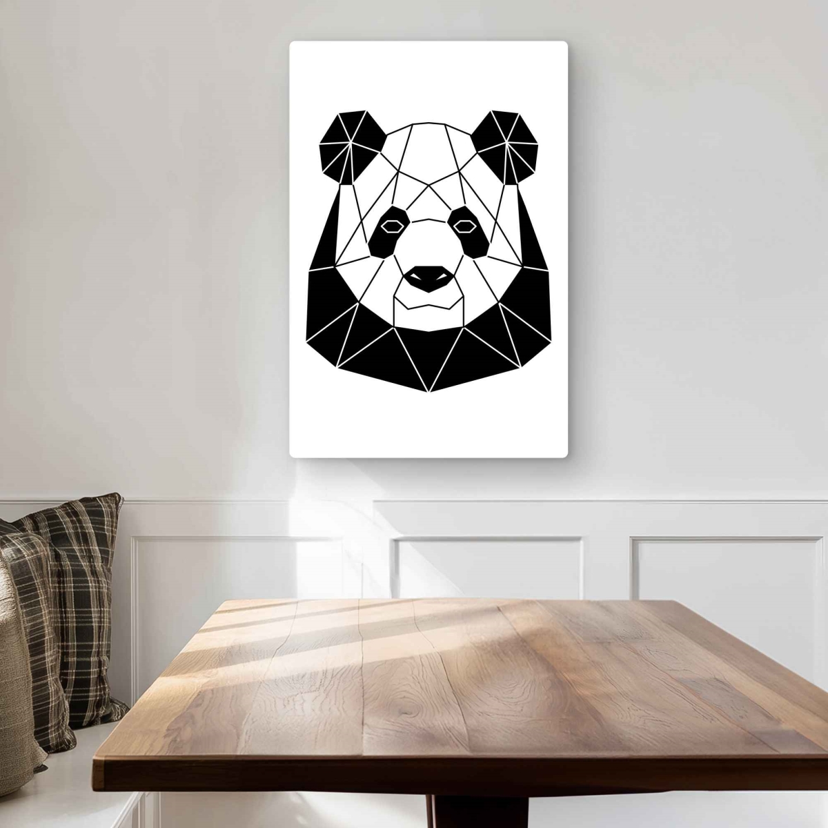 C1MP20308LKQIV 20 x 30 in. Geometric Panda - Wildlife Children Art Metal Print Wall Art - Decor