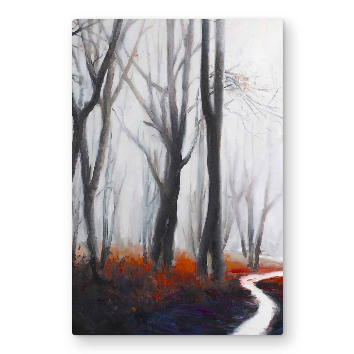 C1MP2030BSDB0H 20 x 30 in. Mysterious Forest with Stream Wall Art - Seasons Gray Metal Print