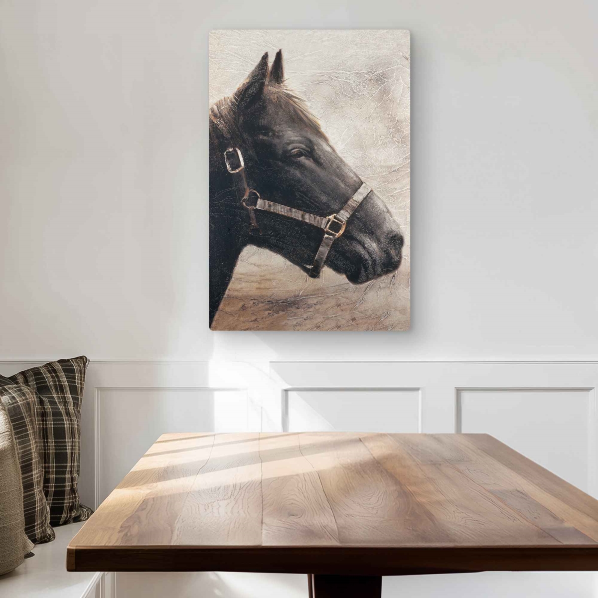 C1MP2030C891KJ 20 x 30 in. Gallopin the Brown Horse - Beige Office Metal Print Wall Art - Decor