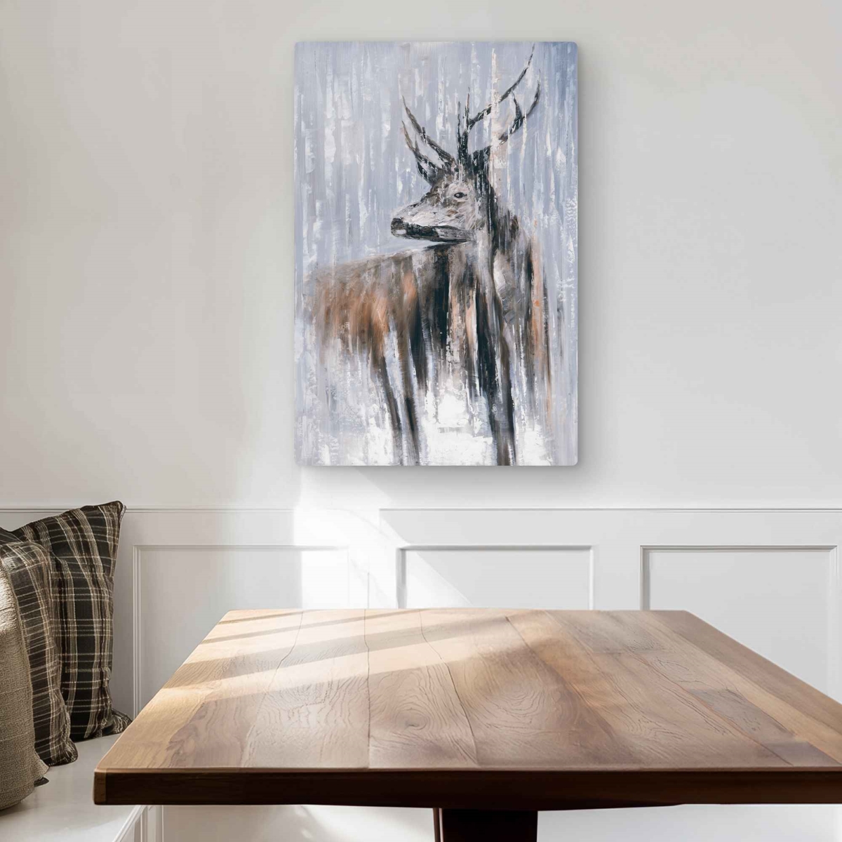 C1MP2030CGX9SK 20 x 30 in. Deer in the Forest - Rainy Day Metal Print Wall Art for Home Decor
