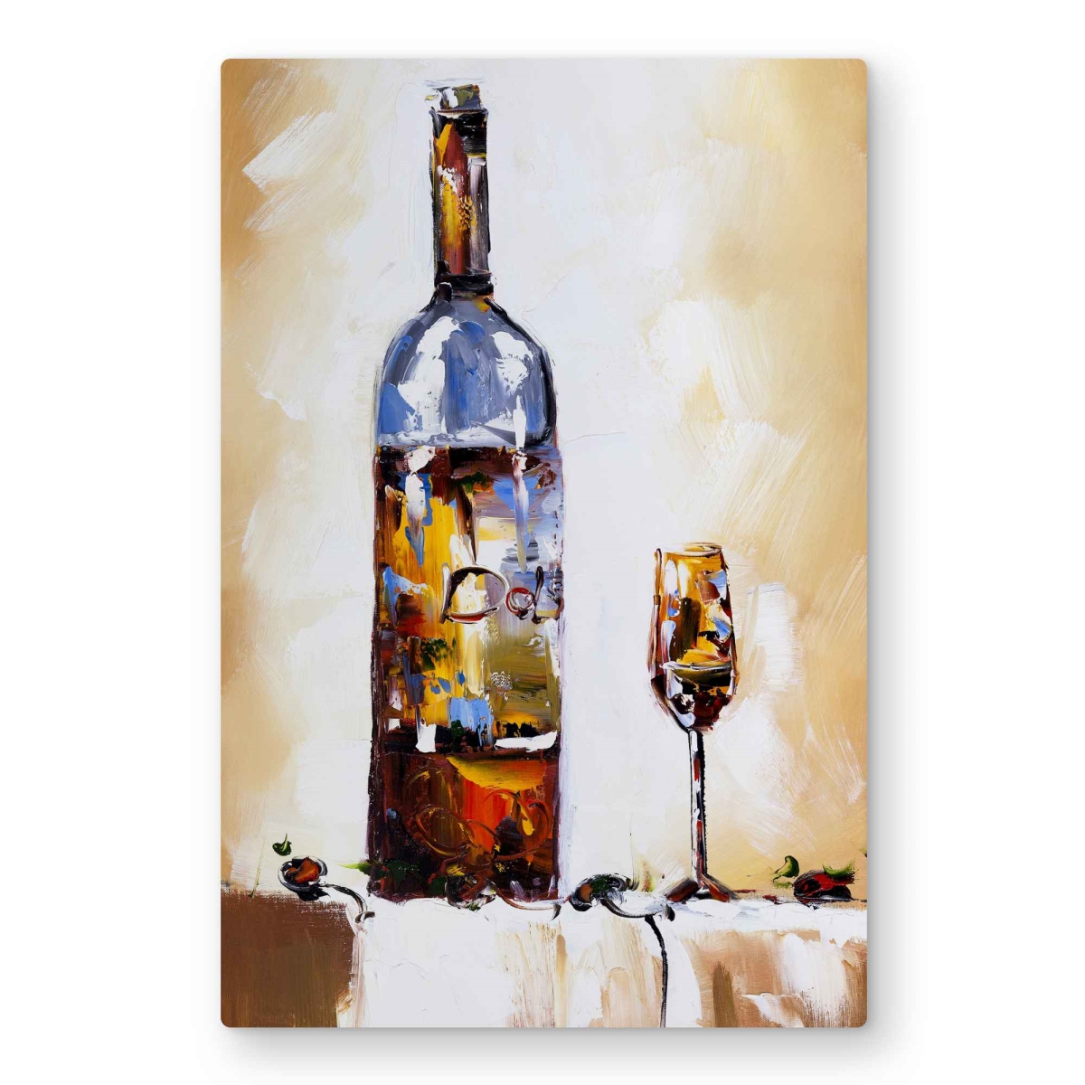 C1MP2030EL1X5R 20 x 30 in. White Wine Metal Print Wall Art - Elegant Kitchen Decor for Home