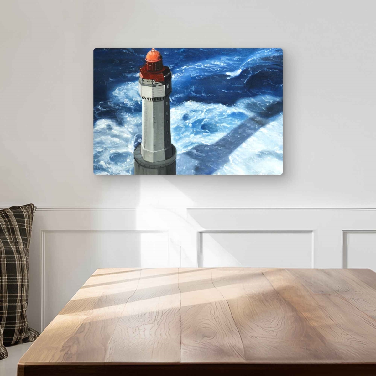 C1MP1218ZLGIKK 12 x 18 in. The Headlight of Jument Wall Art - Livingroom Marine Metal Print
