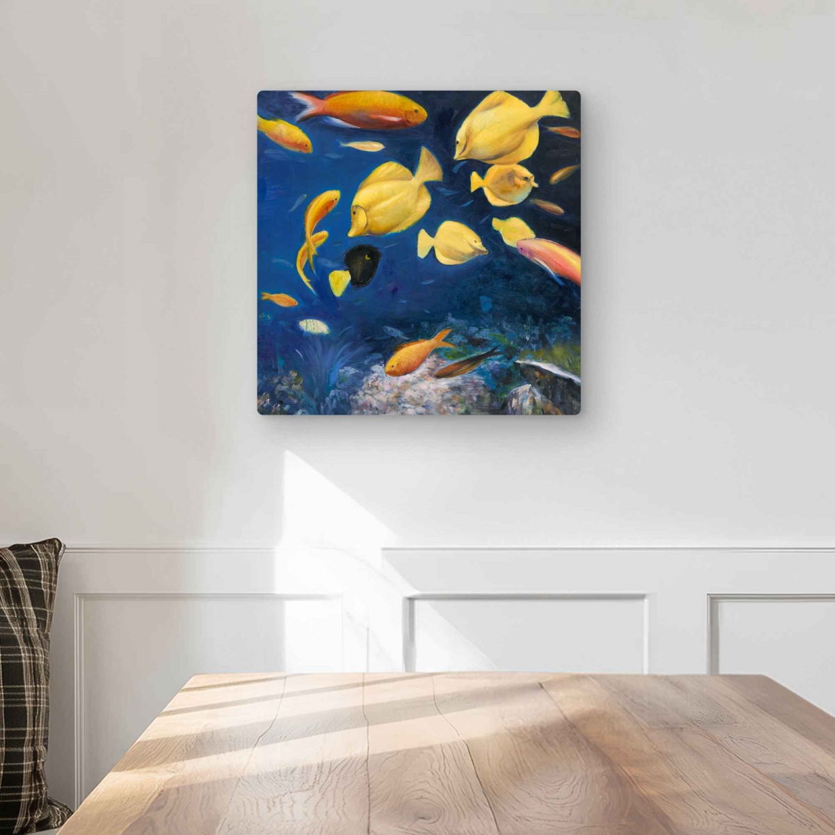 C1MP1616HHK7LE 16 x 16 in. Fish Under the Sea - Marine Bathroom Metal Print Wall Art for Decor