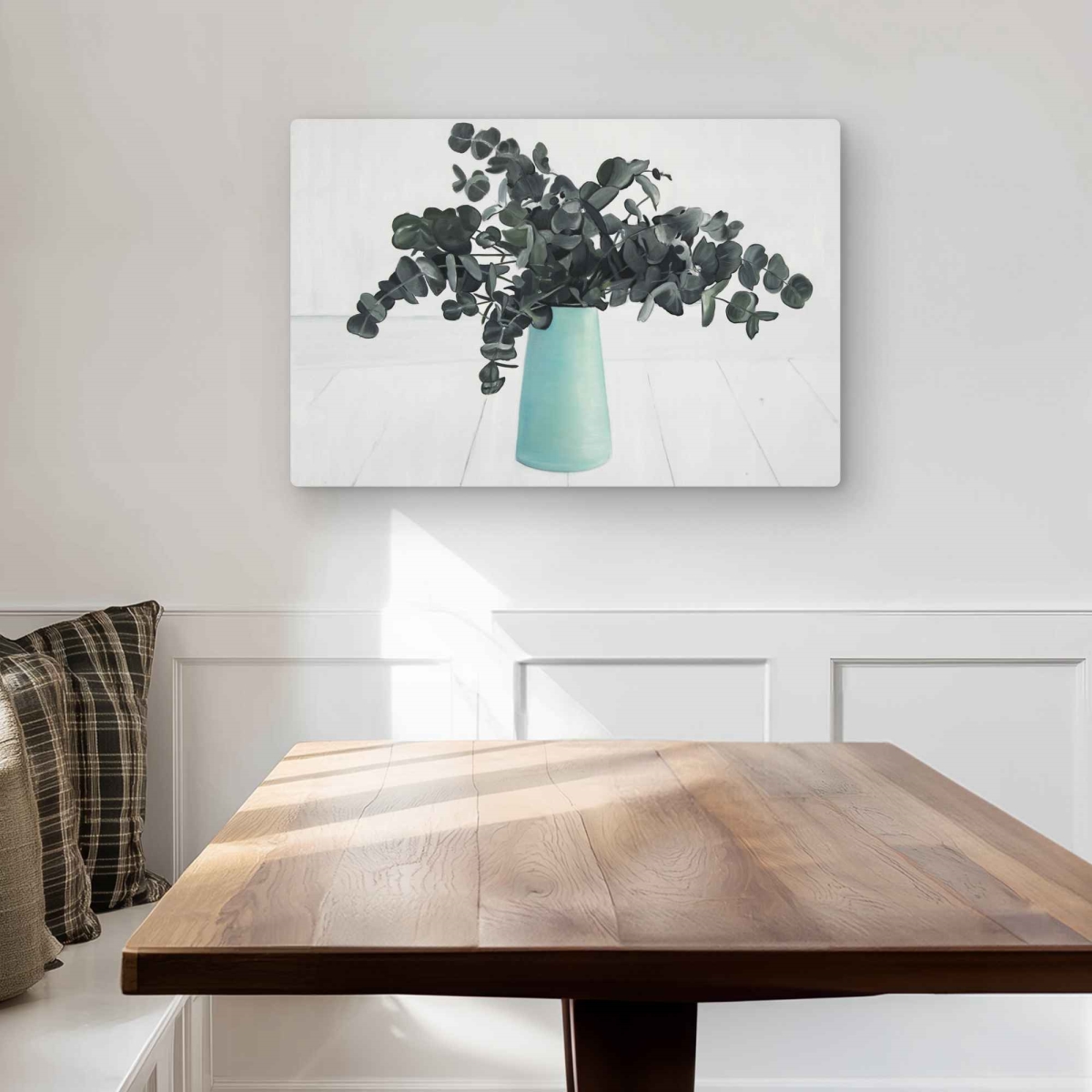 C1MP2030FM9P16 20 x 30 in. Bouquet of Eucalyptus Wall Art - White Floral Metal Print