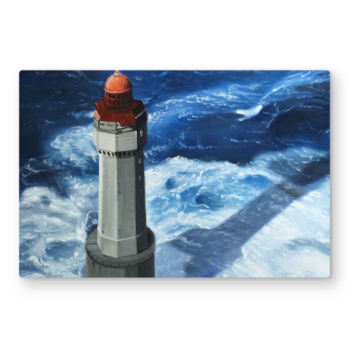 C1MP2030FTBZJD 20 x 30 in. The Headlight of Jument - Places Sea Metal Print Wall Art - Home