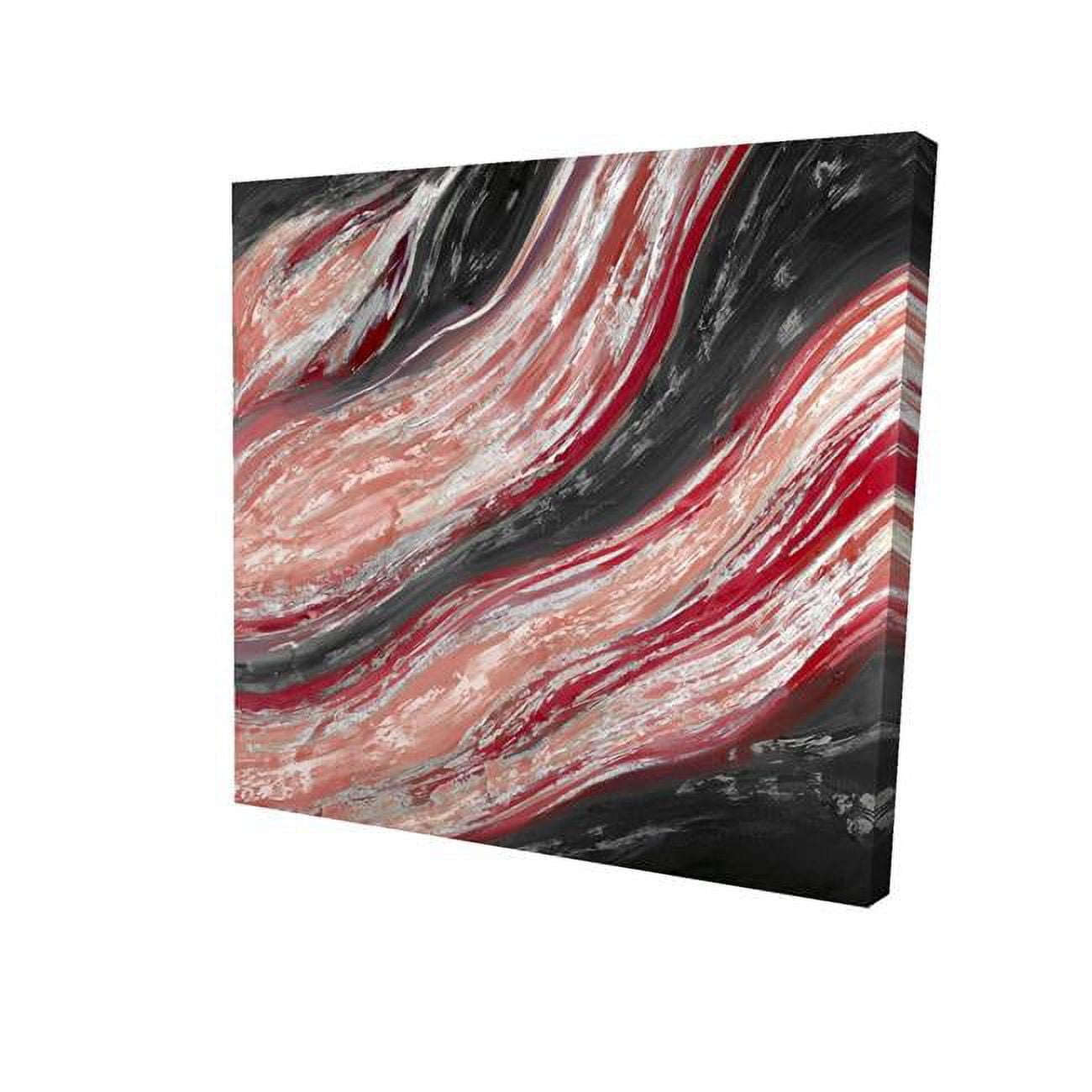 12 x 12 in. Red Wave-Print on Canvas