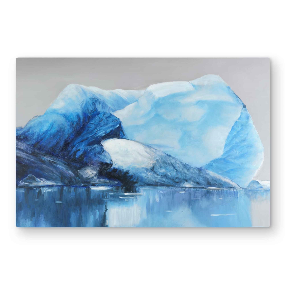 C1MP2030PS6675 20 x 30 in. Iceland Icebergs - Scenic White Metal Print Wall Art for Home Decor