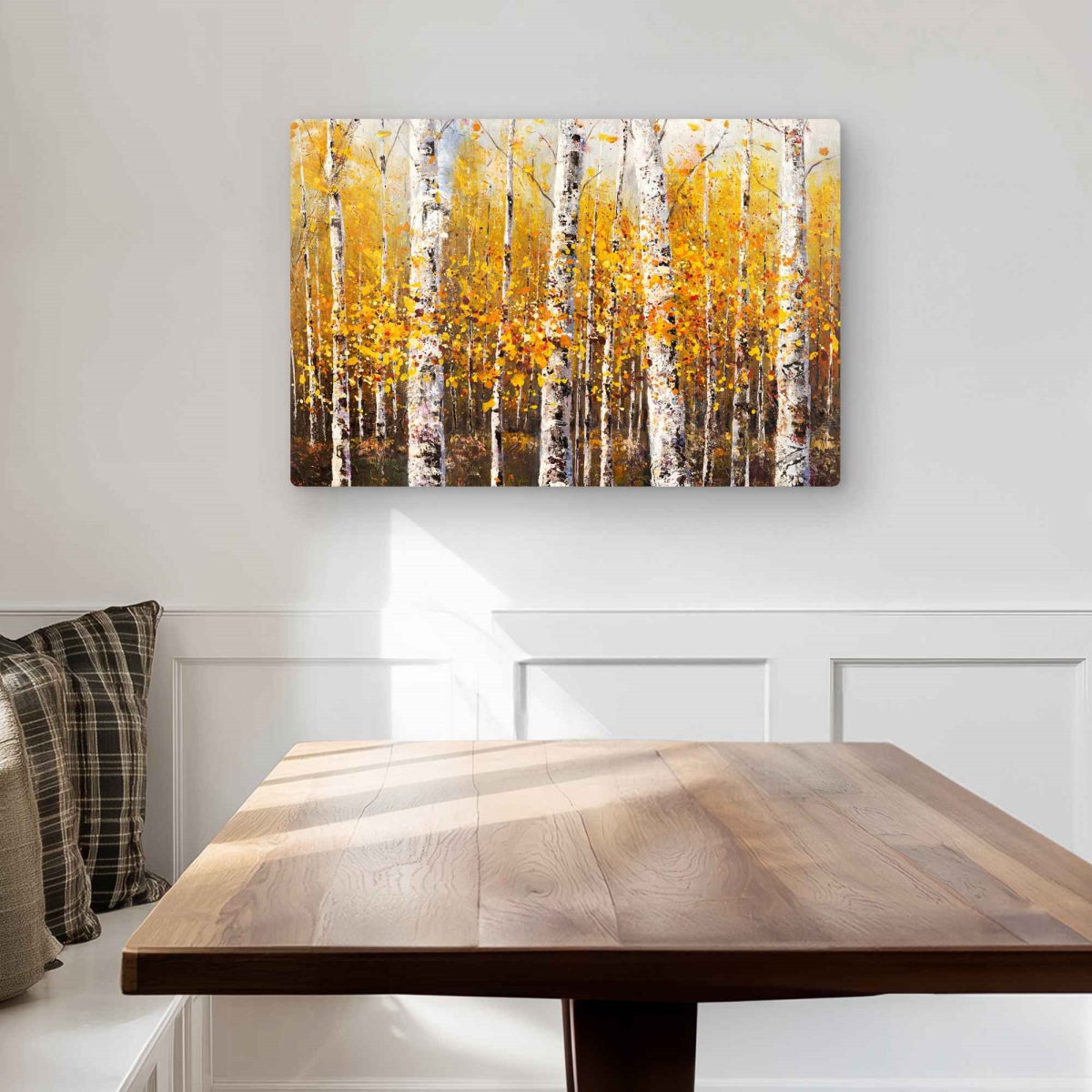 C1MP2030QCF2KB Birches by Sunny Day - Contemporary Metal Print Wall Art for Bedroom - 20 x 30 in.