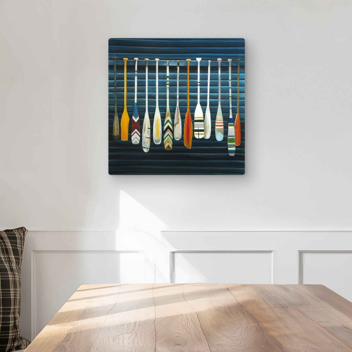 C1MP1616W6TAOC 16 x 16 in. Paddles - Boat Man Cave Metal Print Wall Art for Home Decor