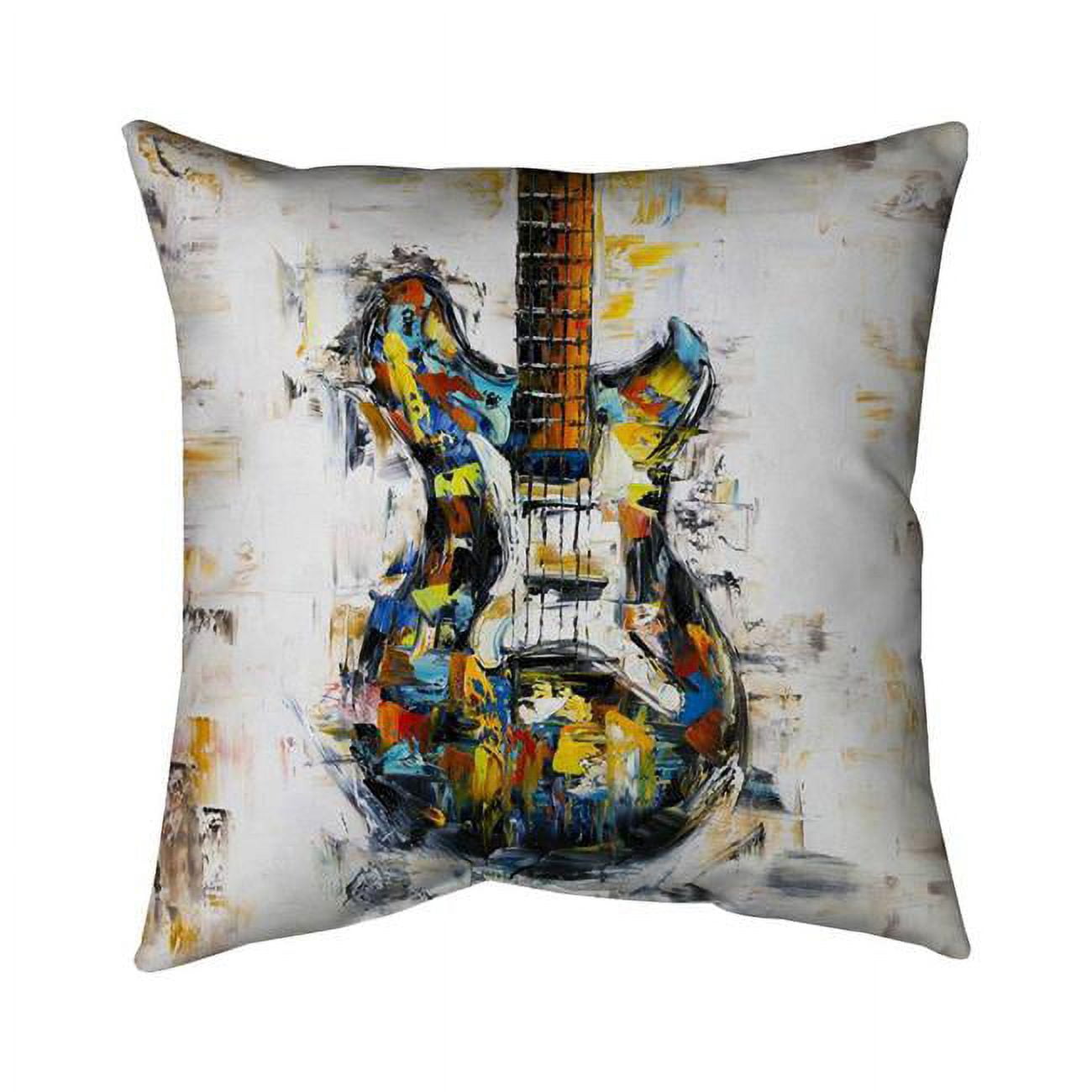 18 x 18 in. Abstract Colorful Guitar-Double Sided Print Indoor Pillow