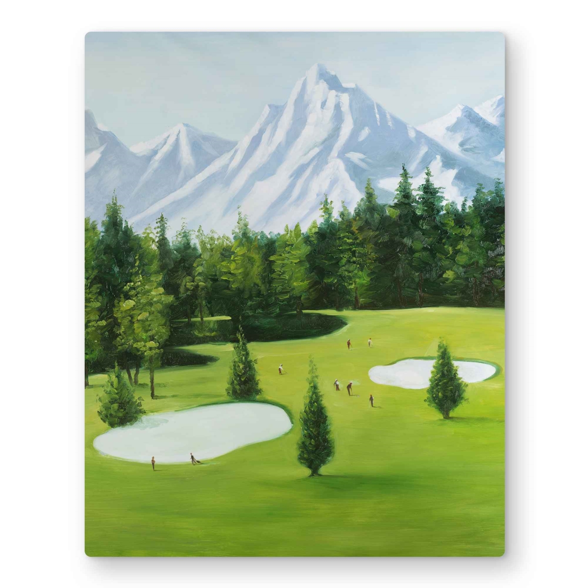 C1MP162016AEMH 16 x 20 in. Golf Course with Mountains View Wall Art - Office Trees Metal Print