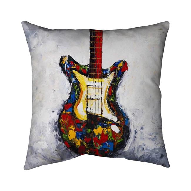 18 x 18 in. Colorful Guitar-Double Sided Print Indoor Pillow