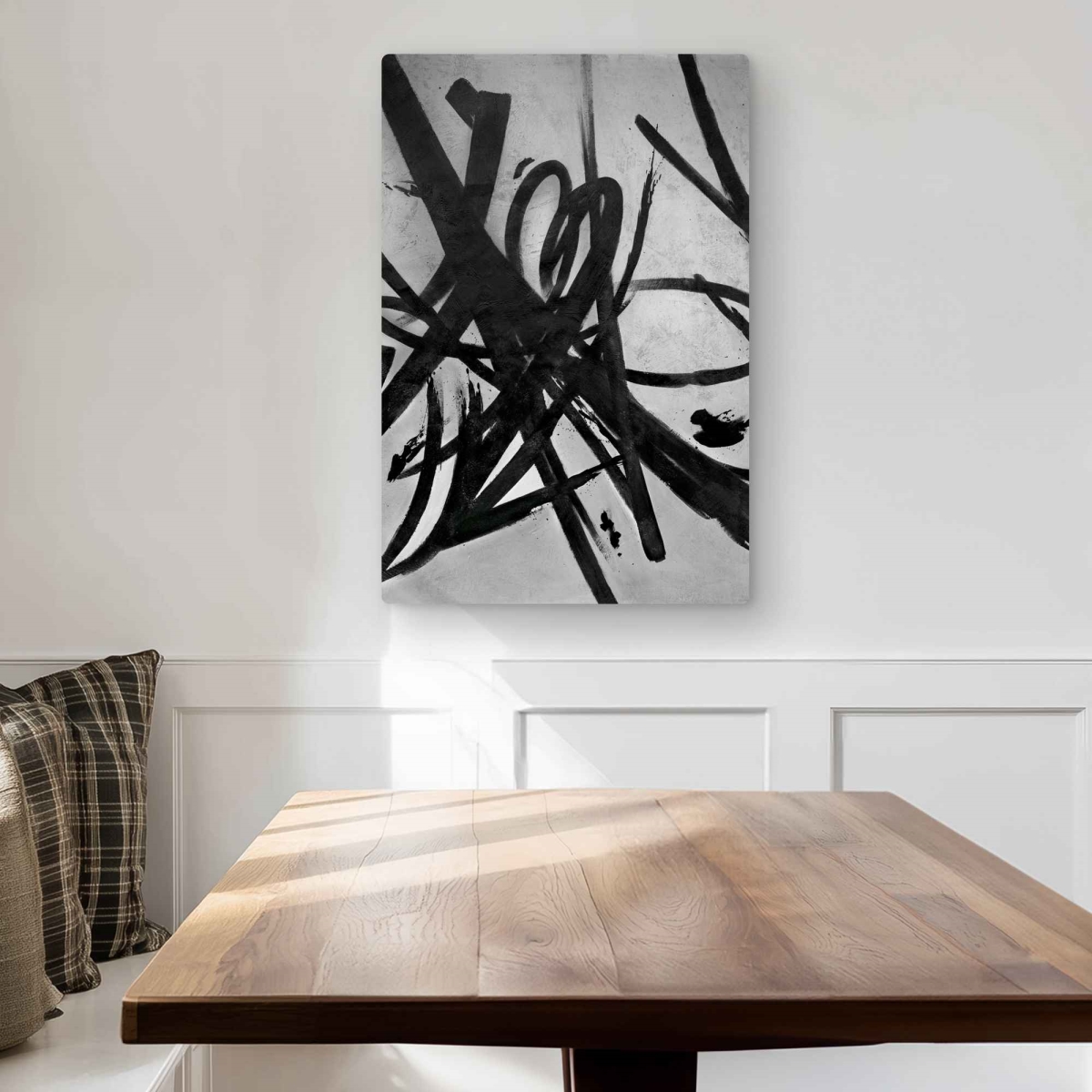 C1MP2030U9BHHK 20 x 30 in. Circular Strokes Wall Art - Minimalist Black Metal Print
