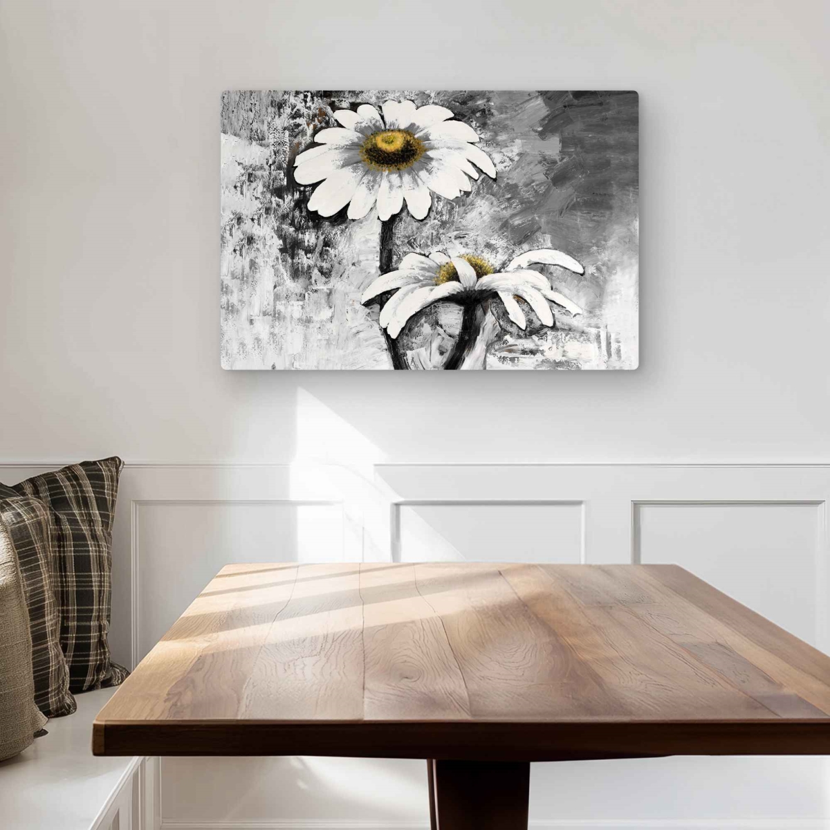 C1MP2030UNCUOB 20 x 30 in. Abstract Daisies Flowers - Modern Metal Print Wall Art for Home Decor