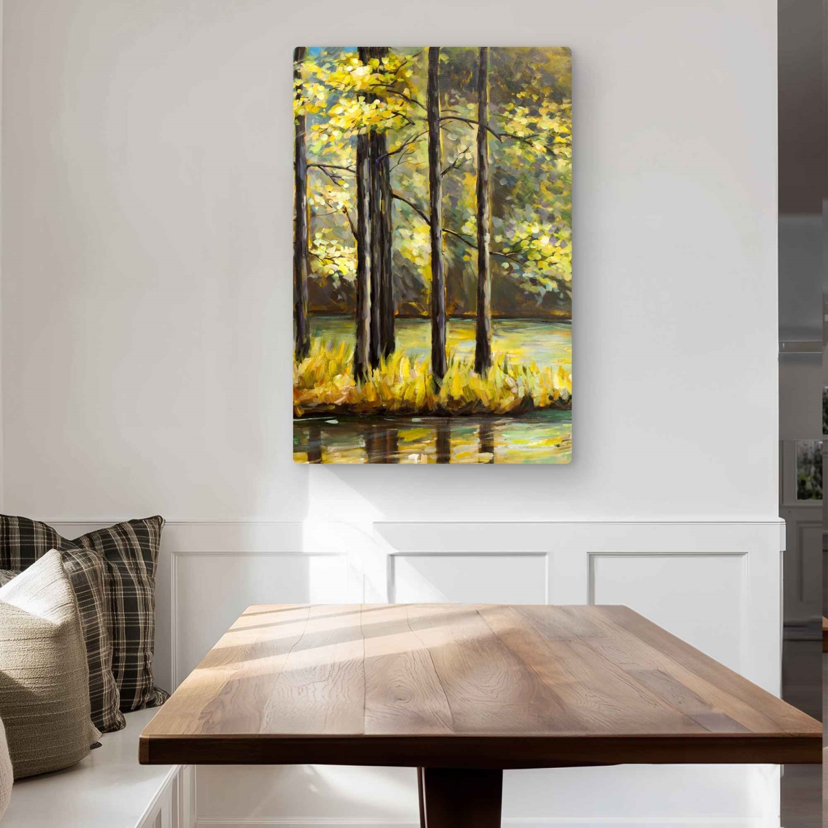 C1MP24360V8CTD 24 x 36 in. Trees in the Middle of the Lake Wall Art - Blue Contemporary Metal Print
