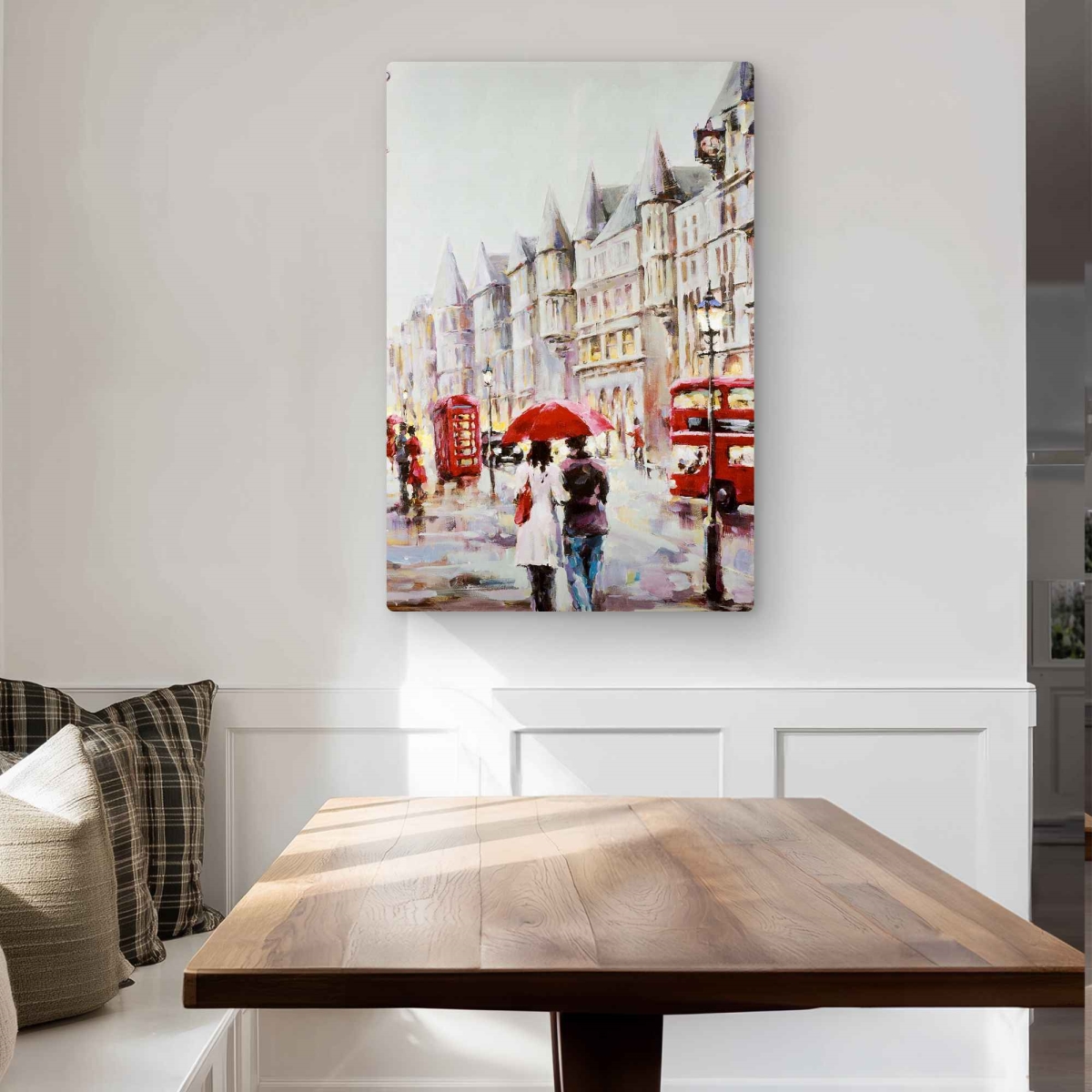 C1MP24361KE2PU 24 x 36 in. European Street by A Rainy Day Wall Art - Bedroom Metal Print Decor