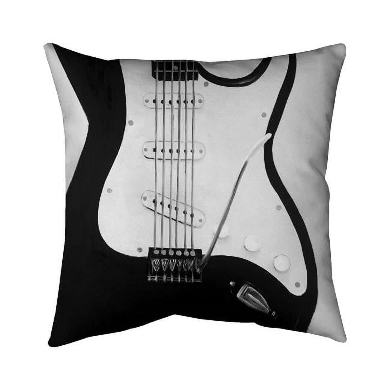 18 x 18 in. Black Electric Guitar-Double Sided Print Indoor Pillow